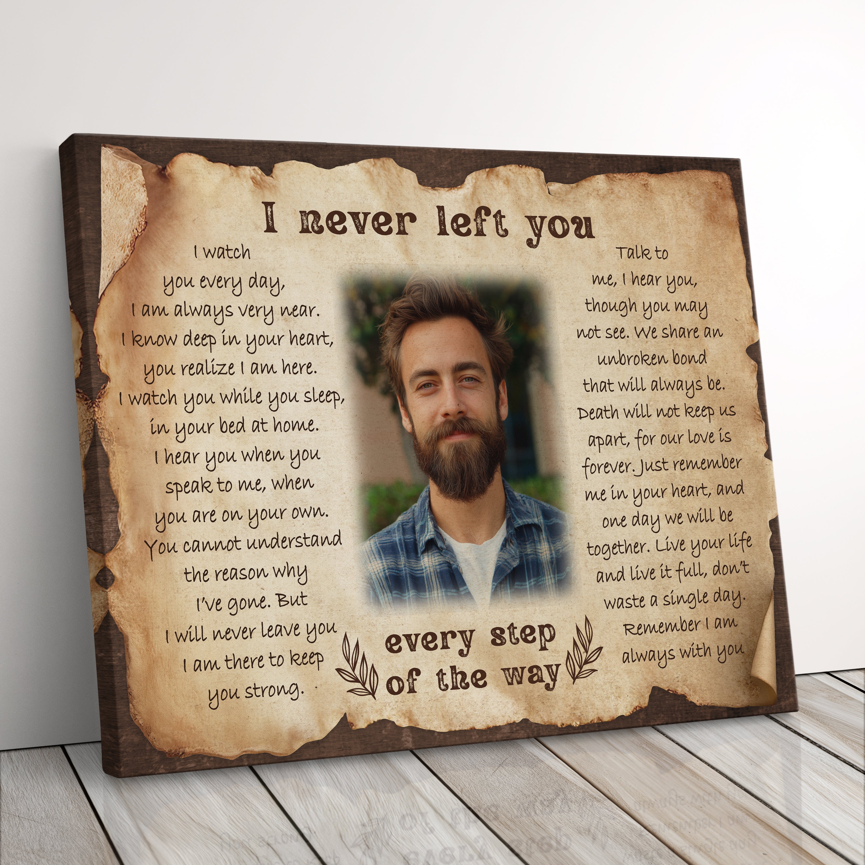 Personalized Photo Memorial Canvas Print Gift, Custom Sympathy Gift In Loving Memory, In Loving Memory Gift For Loss Of Loved One