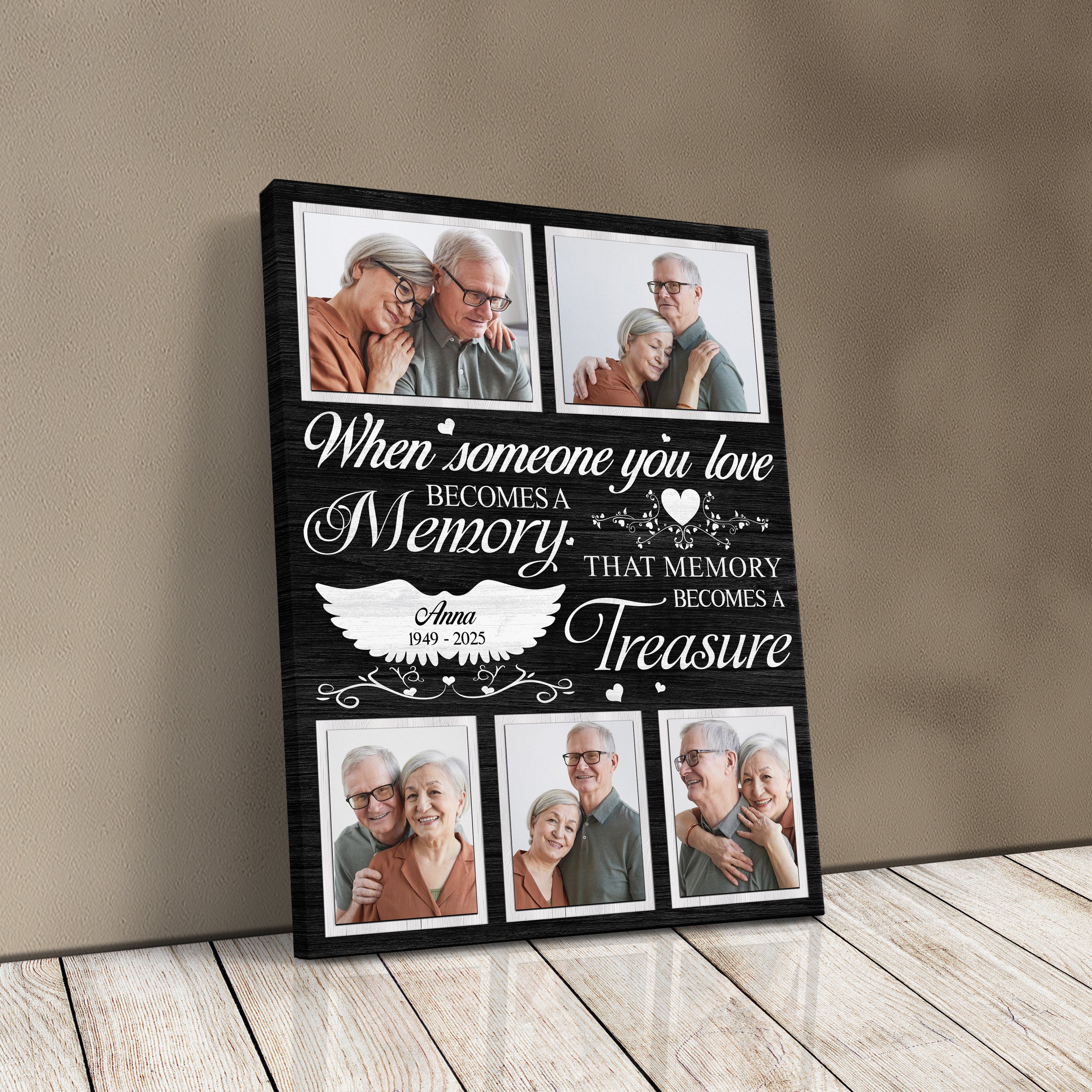 Personalized Memorial Photo Canvas Print, Sympathy Gift For Loss Of Loved Ones, Memorial Display, When Someone You Love Becomes A Memory