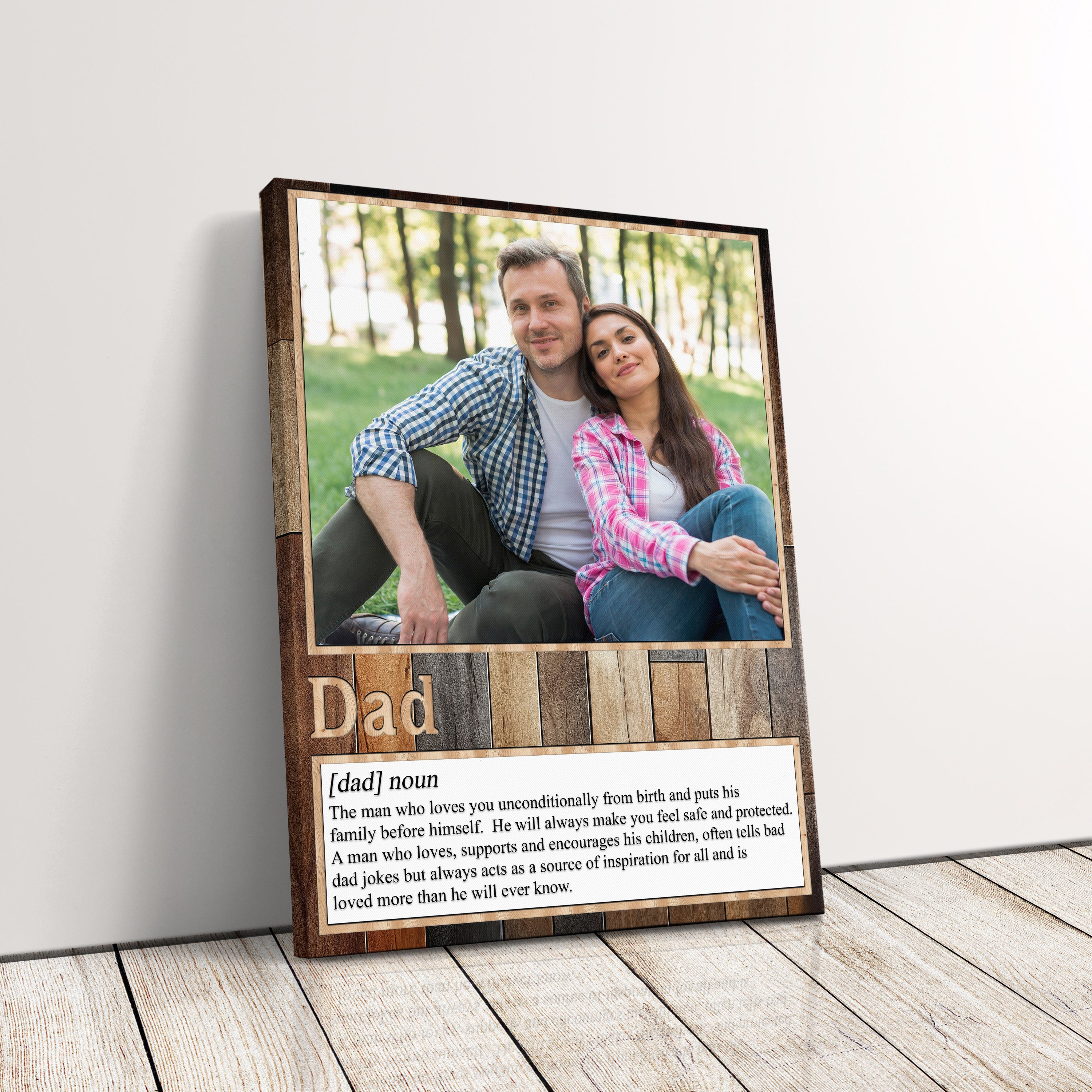 Personalized Gift For Dad Definition Canvas Print Fathers Day Gift Wall Art Family Photo Frame Photo Gift Idea For Family