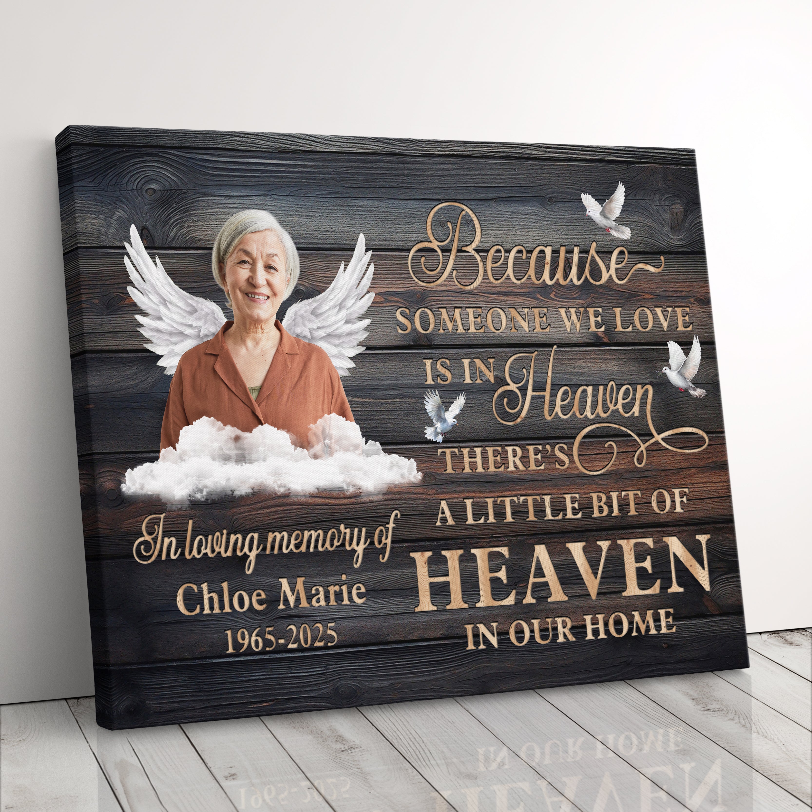 Personalized Memorial Photo To Canvas Print Condolence Gift For Loss Of Loved One, Custom Sympathy Gift Idea Mom Or Dad Rest In Peace