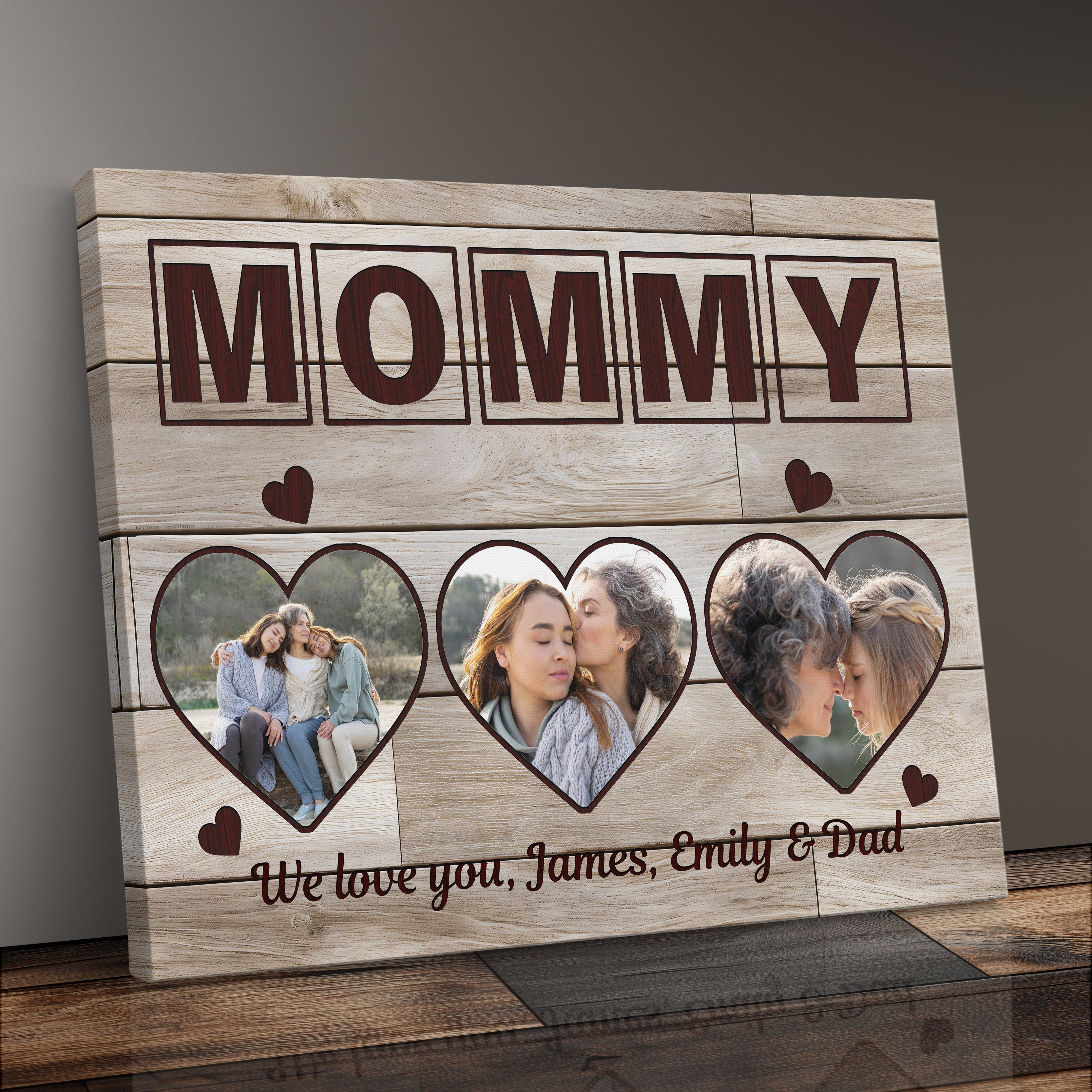 Personalized Family Picture Gift For Mom Canvas Print Farmhouse Decor Family Photo Frame