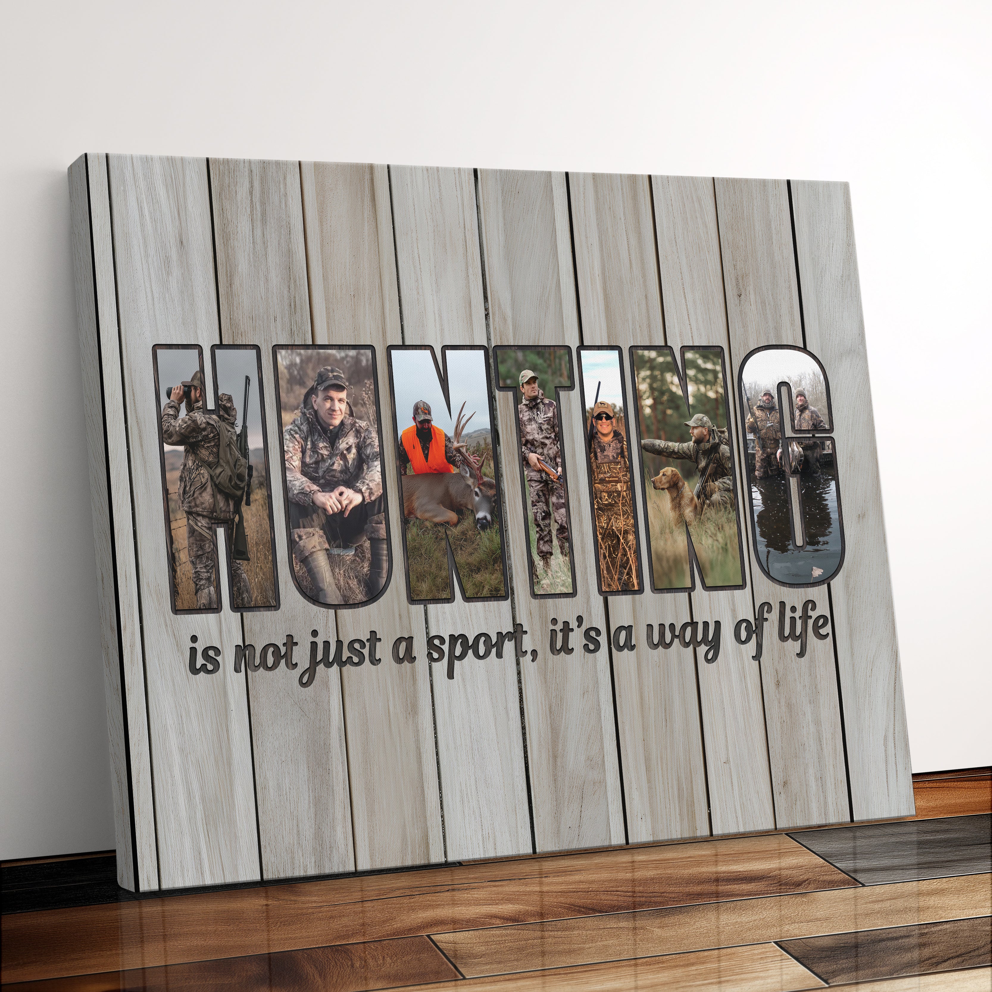 Personalized Deer Hunting Collage Canvas Print, Custom Photo Gift For Hunter Father, Husband, Or Boyfriend, Hunting Is Not Just A Sport, It's A Way Of Life