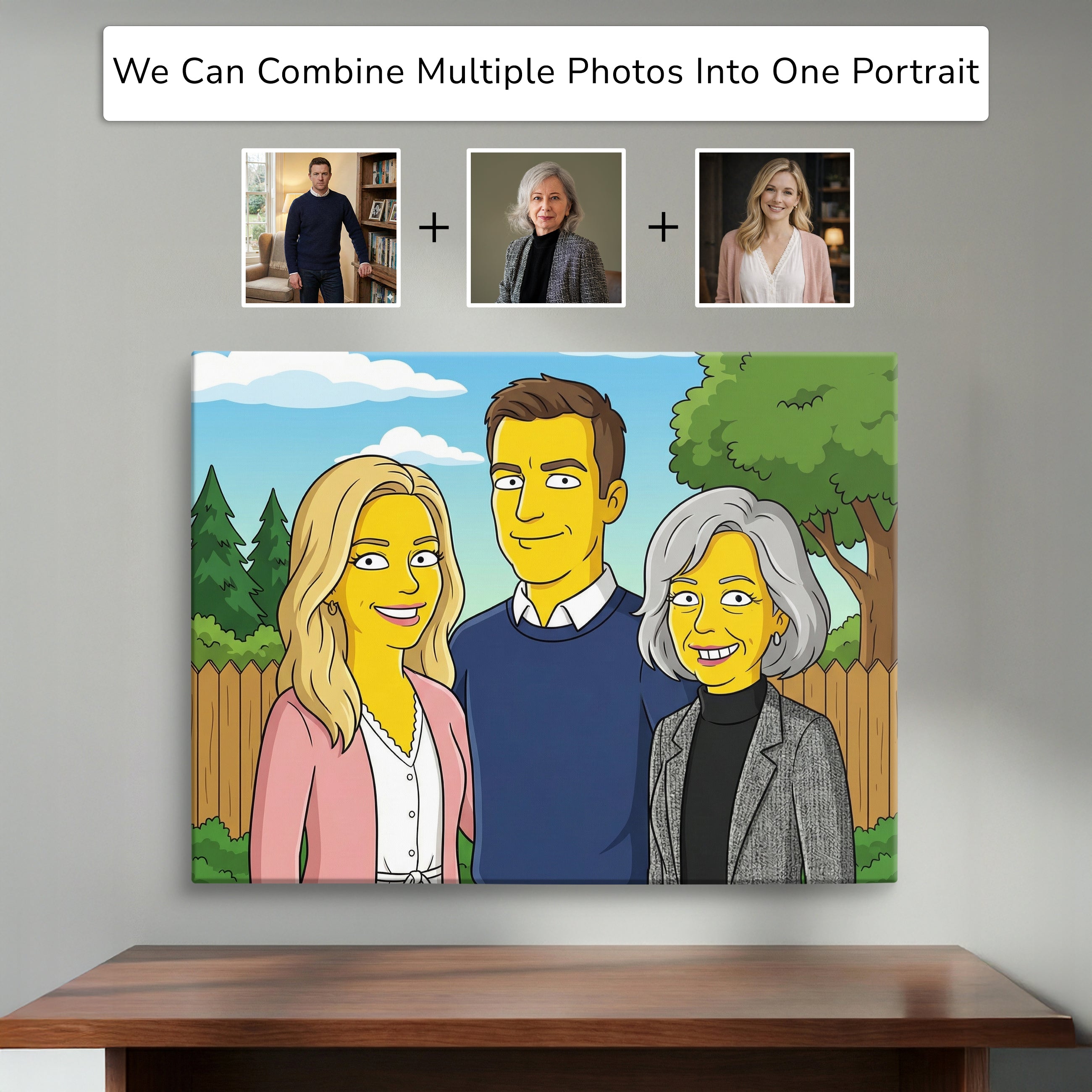 Custom Simpsons Family Cartoon Portrait, The Simpsons Gifts For Her, Valentines Day Couples Gifts For Anniversary Custom Family Gifts