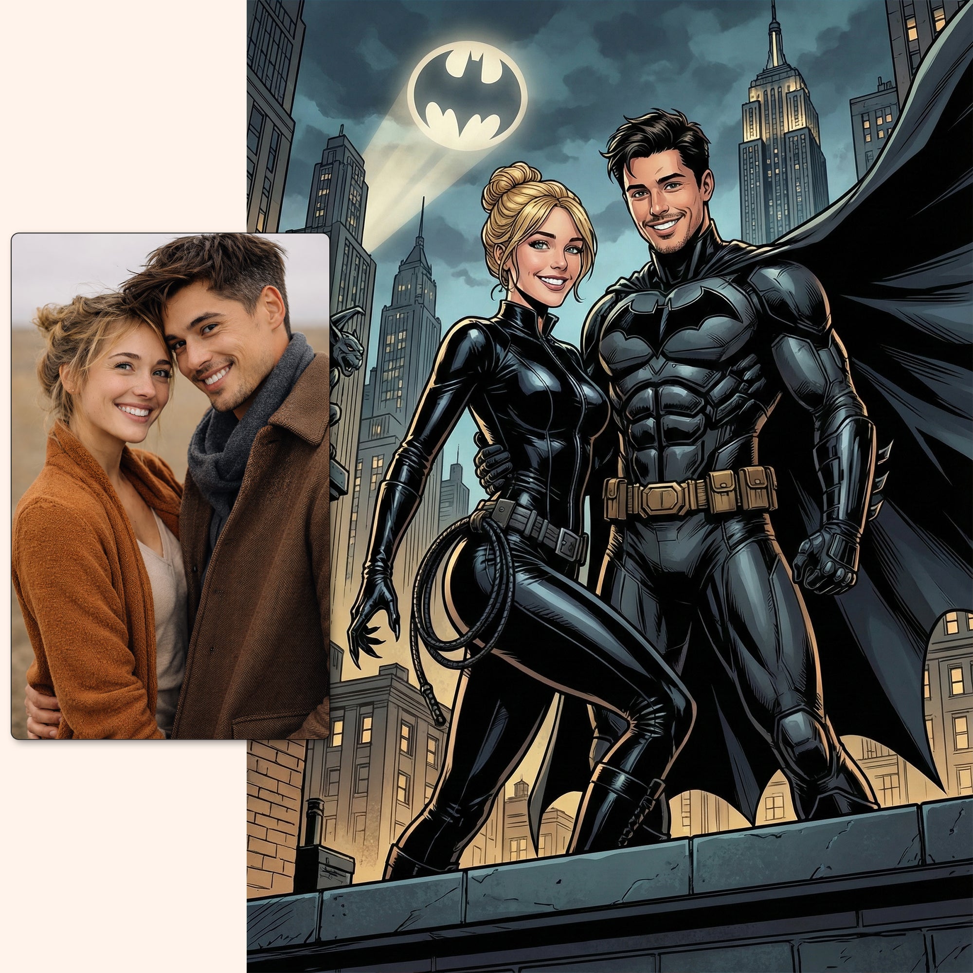 Custom Superhero Comic Book Portrait From Photo, Great Gift For Mom Or Dad, Custom Cartoon Couple Portrait, Vintage Retro Art Poster