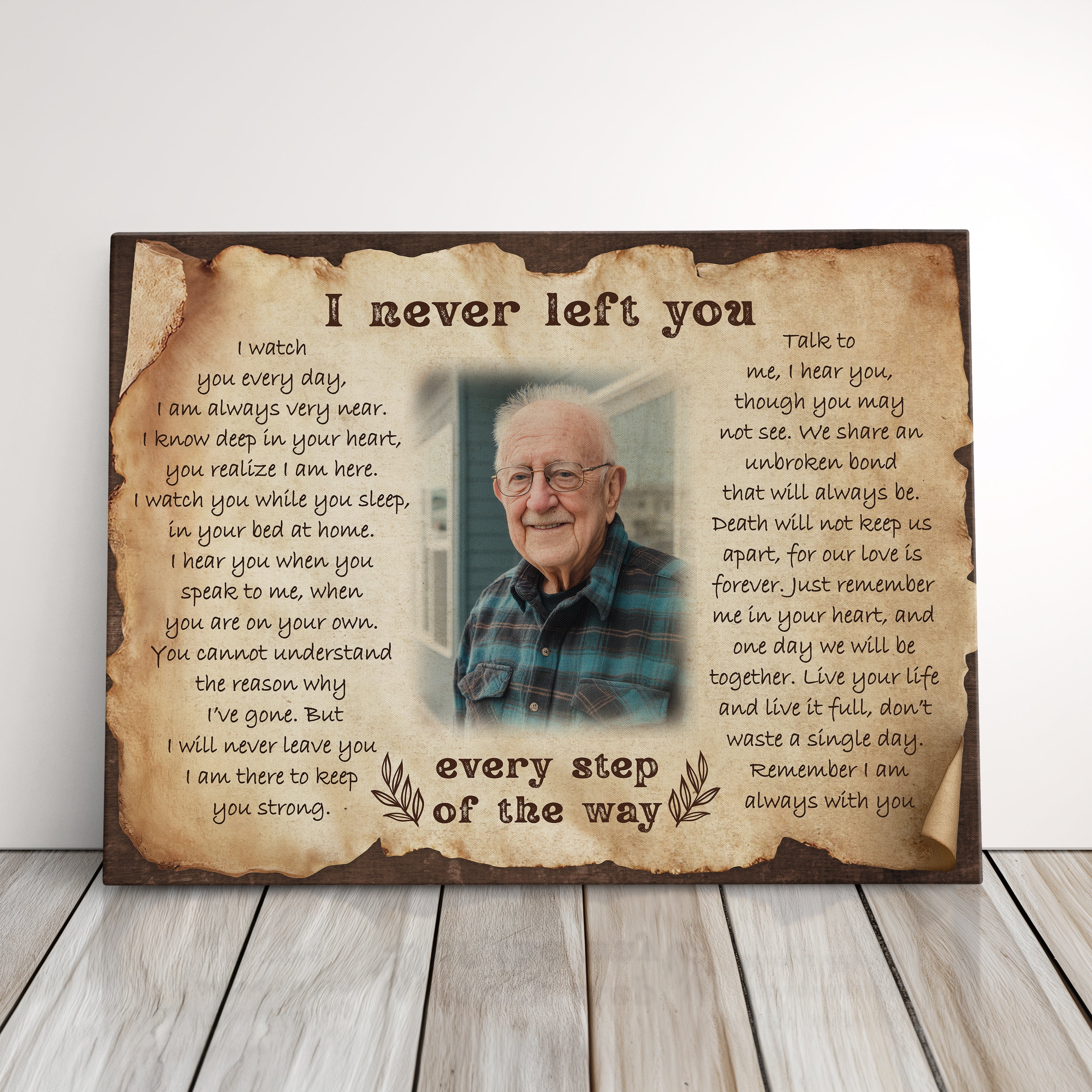 Personalized Photo Memorial Canvas Print Gift, Custom Sympathy Gift In Loving Memory, In Loving Memory Gift For Loss Of Loved One