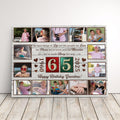 Personalized Birthday Gift For Grandparents 65th Birthday Photo Collage Custom Canvas Print Gift Idea For Grandma or Grandpa