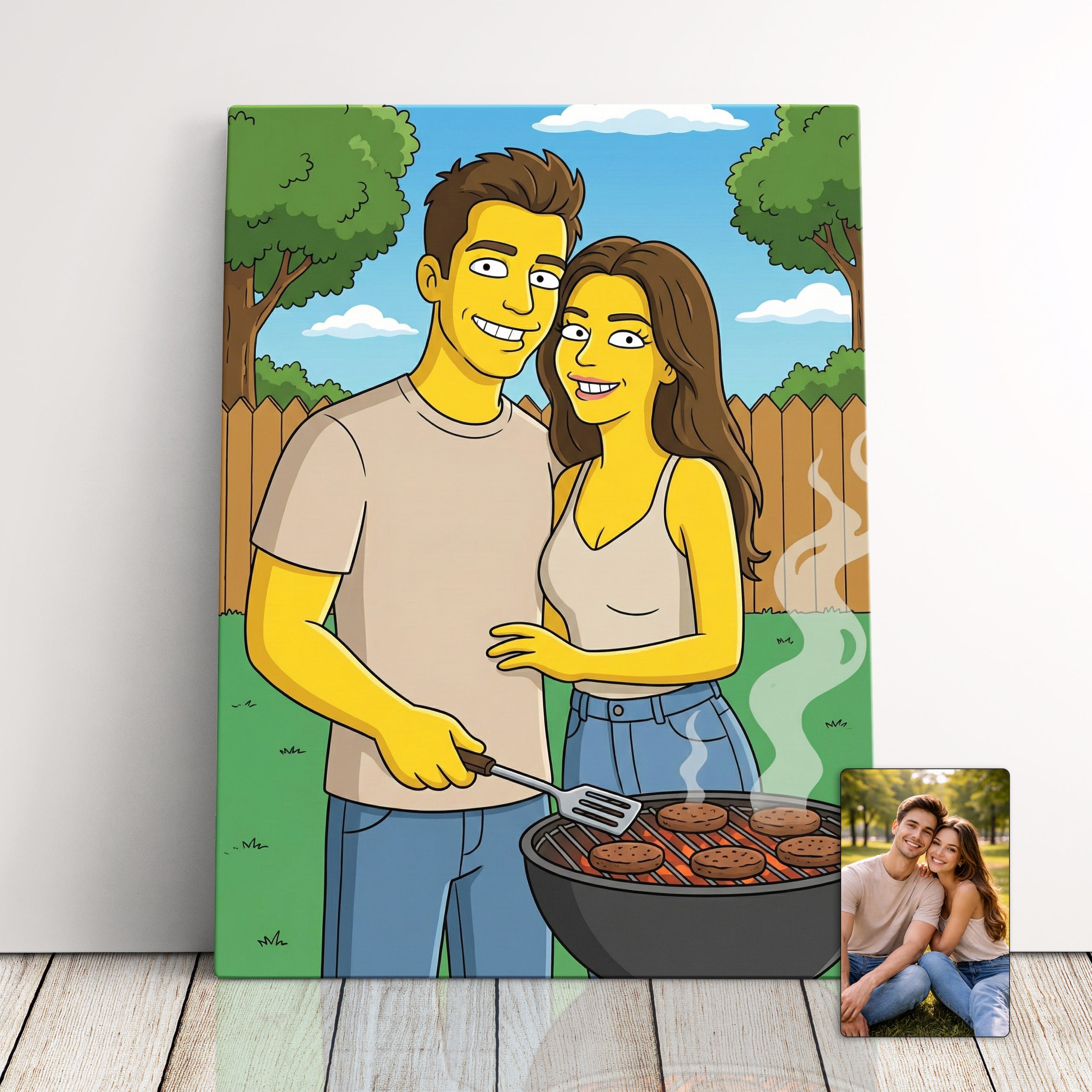 Custom Simpsons Family Cartoon Portrait, The Simpsons Gifts For Her, Valentines Day Couples Gifts For Anniversary Custom Family Gifts