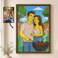 Custom Simpsons Family Cartoon Portrait, The Simpsons Gifts For Her, Valentines Day Couples Gifts For Anniversary Custom Family Gifts