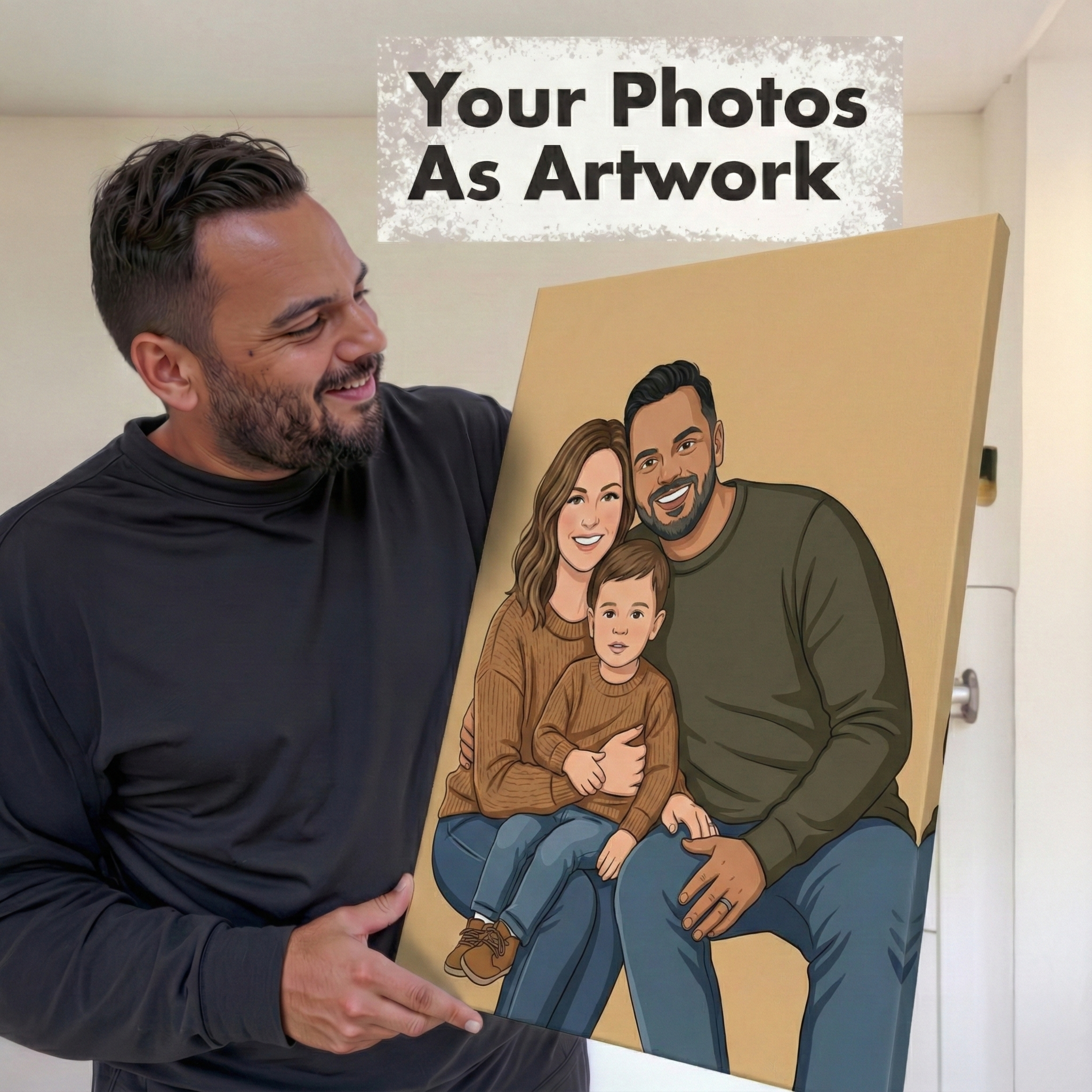 Faceless Or Minimalist Portrait From Photo, Cartoon Portrait, Family Gifts For Parents Or Couples Who Have Everything