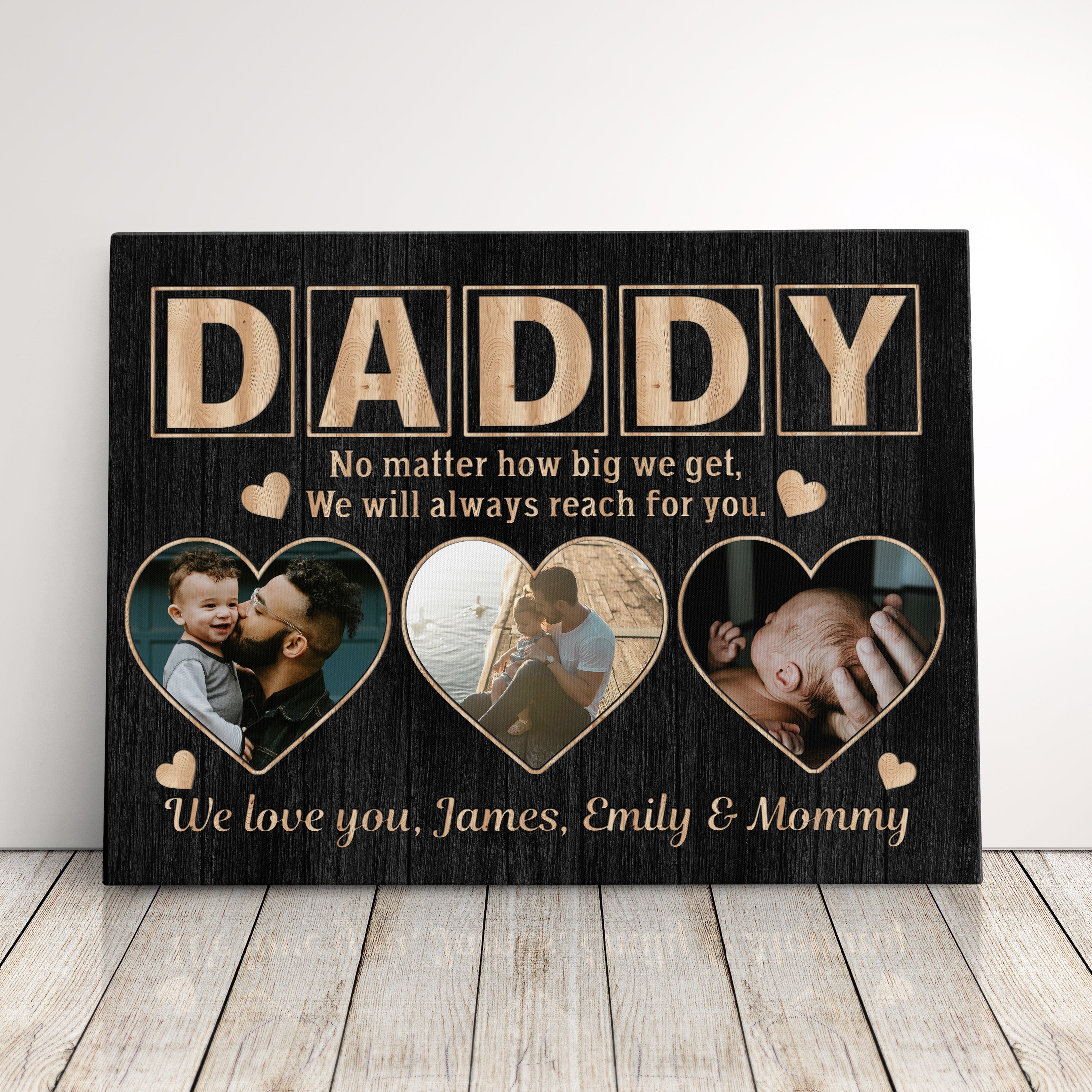 Personalized Family Picture Canvas Print Gift For Dad Farmhouse Decor Family Photo Frame