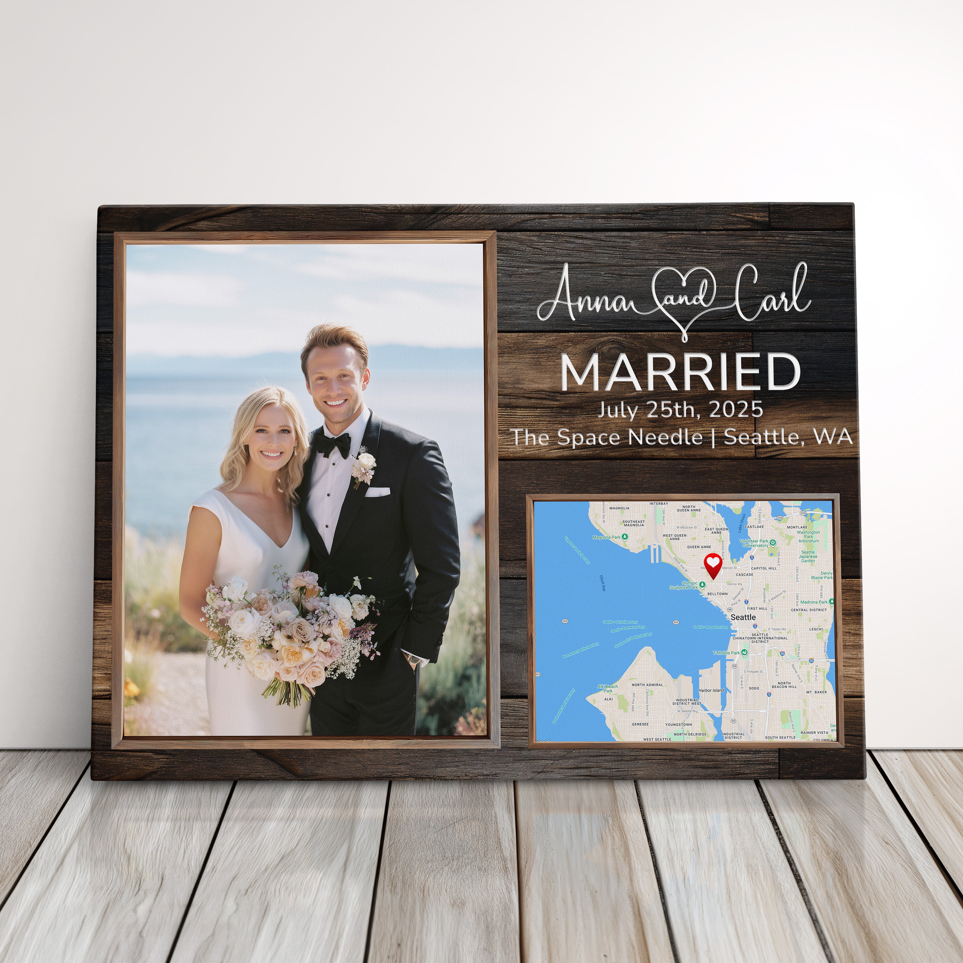Personalized Anniversary Gift Canvas Print Custom Wedding Photo Gift For Couples, Husband, Or Wife
