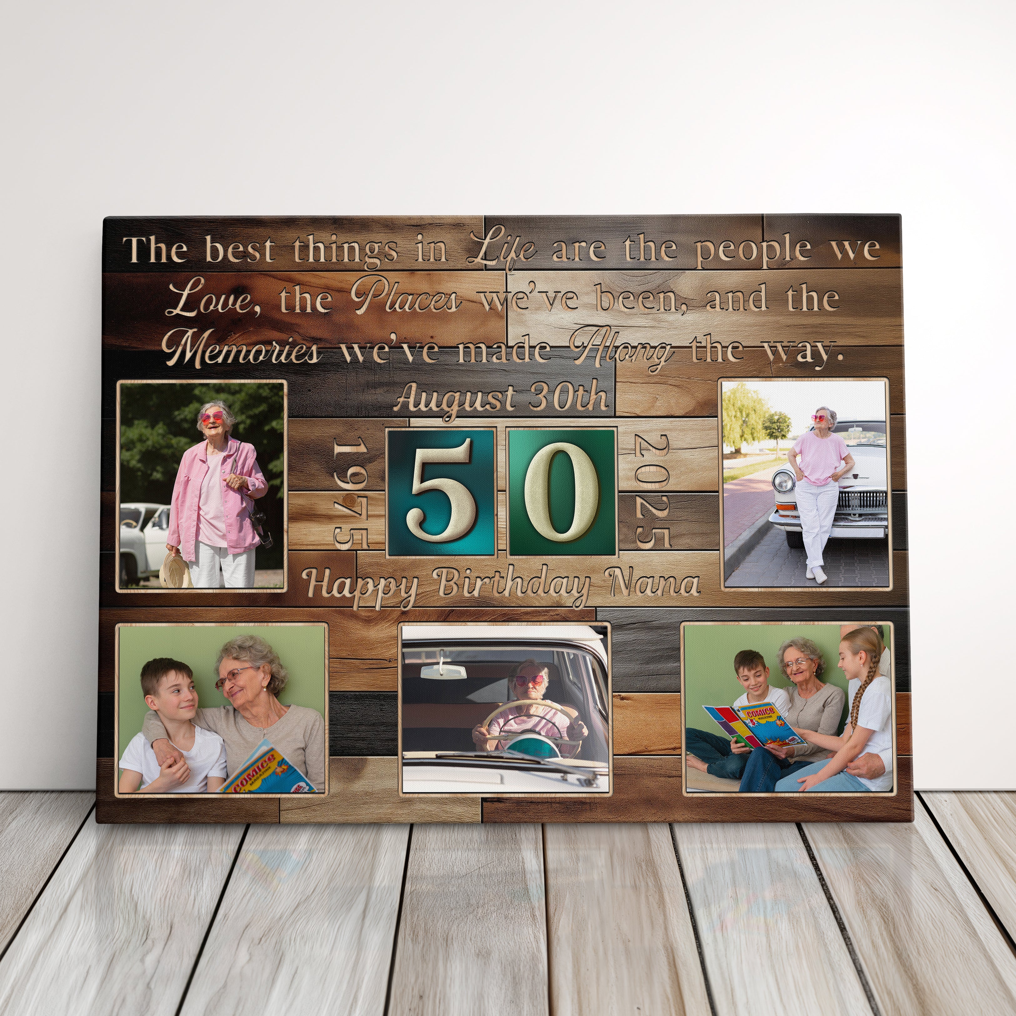 Personalized Birthday Gift For Mom Or Dad 50th Birthday Photo Collage Custom Canvas Print Gift Idea For Parents