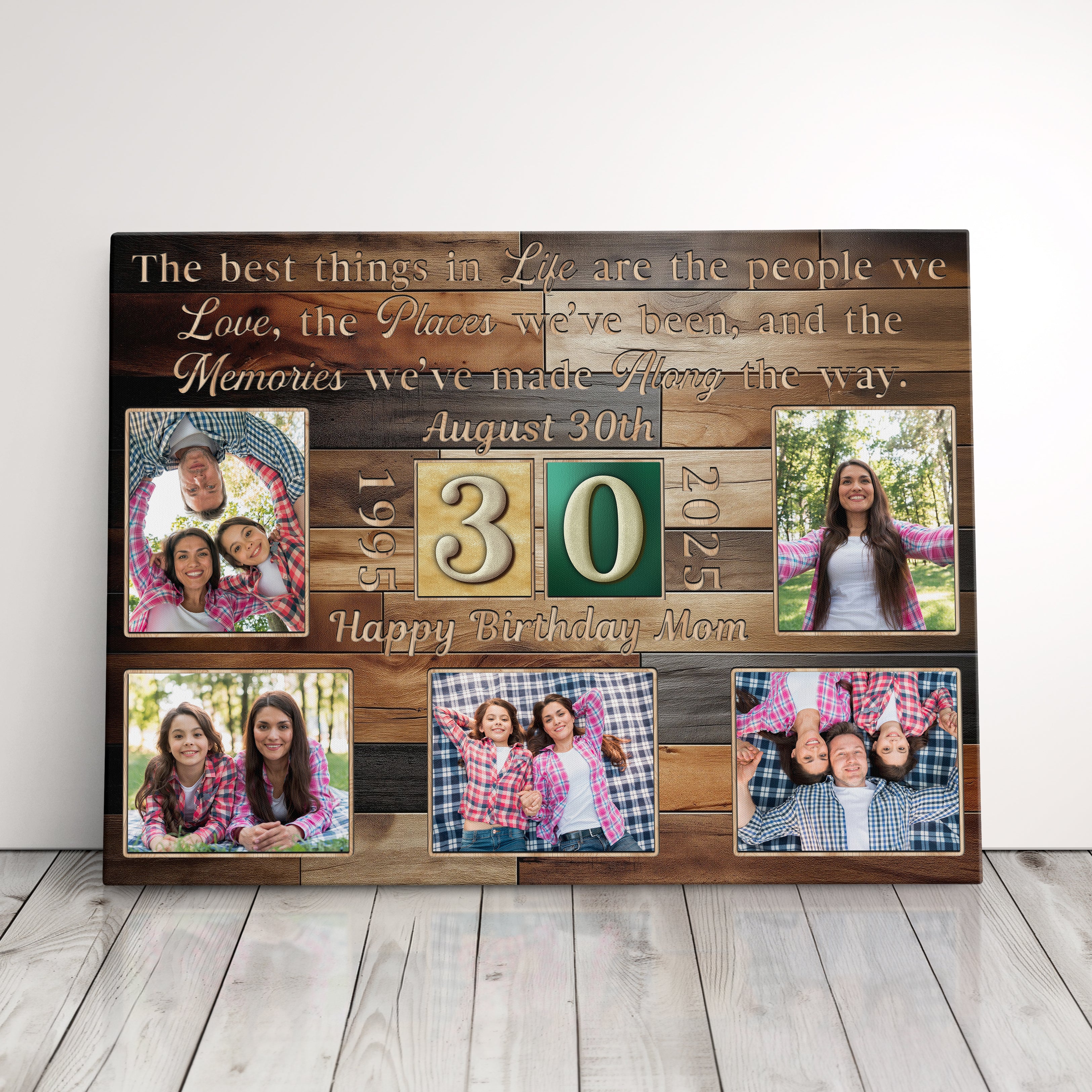 Personalized Birthday Gift For Mom Or Dad 30th Birthday Photo Collage Custom Canvas Print Gift Idea For Parents