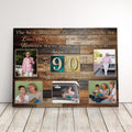 Personalized Birthday Gift For Grandpa or Grandma 90th Birthday Photo Collage Custom Canvas Print Gift Idea For Parents or Grandparents
