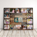 Personalized Birthday Gift For Grandma or Grandpa 80th Birthday Photo Collage Custom Canvas Print Gift Idea For Parents or Grandparents