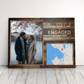 Personalized Engagement Gift Canvas Print Custom Engaged Photo Gift For Newley Engaged Couples