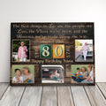 Personalized Birthday Gift For Grandpa or Grandma 80th Birthday Photo Collage Custom Canvas Print Gift Idea For Parents or Grandparents
