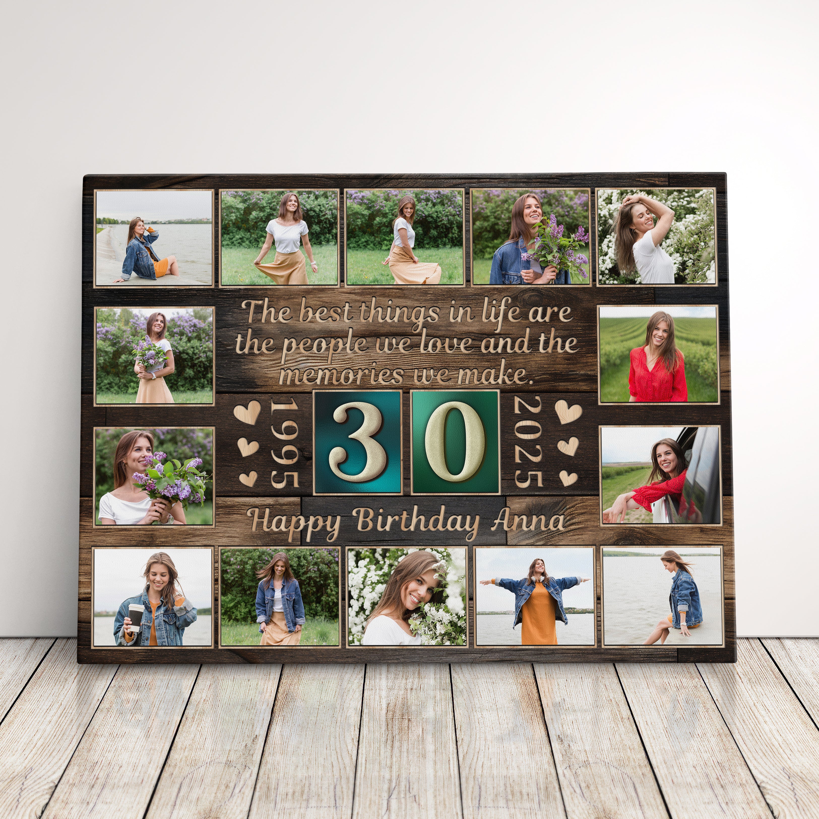 Personalized Birthday Gift For Mom or Dad 30th Birthday Photo Collage Custom Canvas Print Gift Idea For Grandparents or Parents