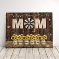 Personalized Gift For Mom Farmhouse Style Sunflower Mason Jar Family Names Canvas Print