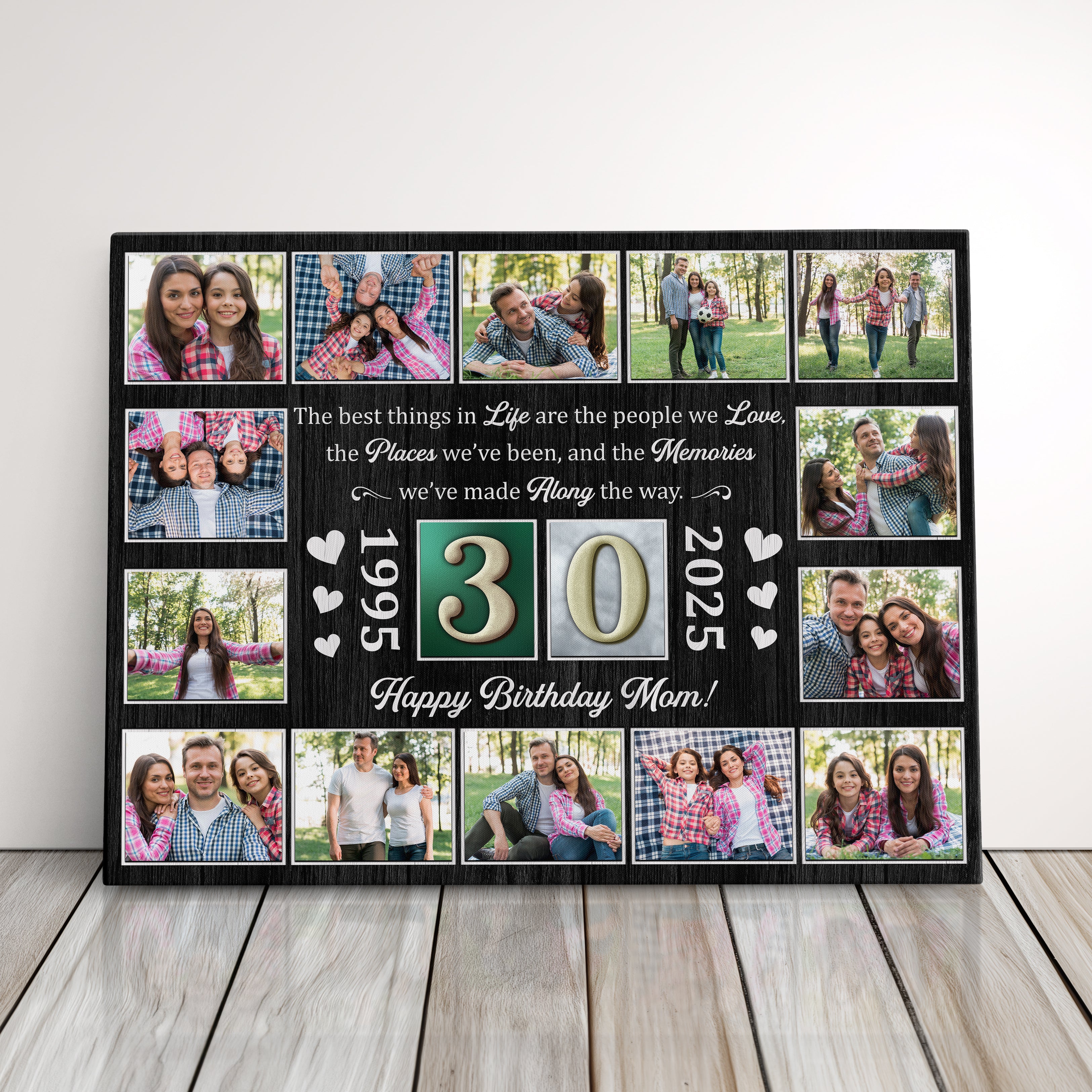 Personalized Birthday Gift For Parents 30th Birthday Photo Collage Custom Canvas Print Gift Idea For Mom Or Dad