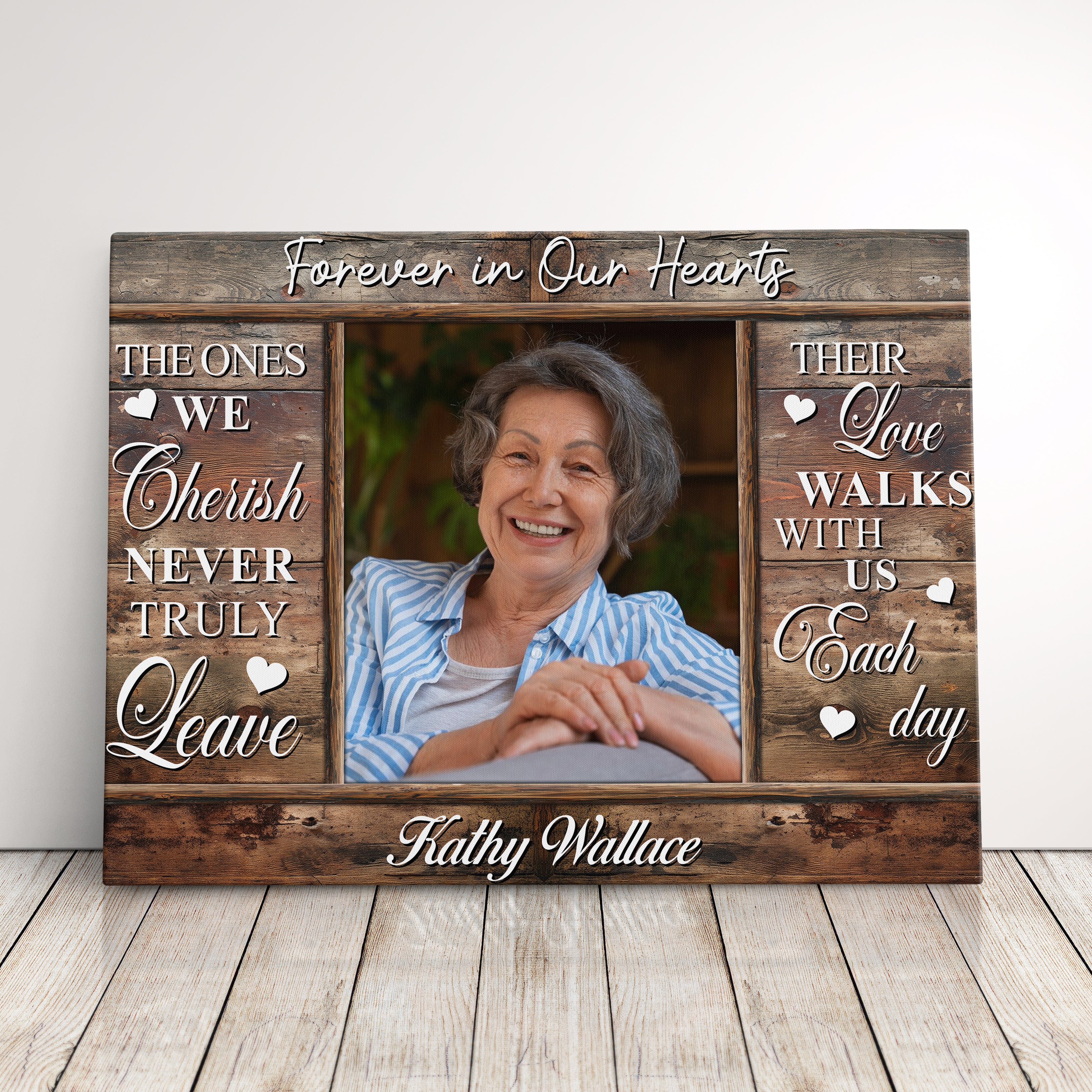 Personalized Memorial Photo Canvas Print Sympathy Gift, Custom Memorial Gift For Loss Of Loved One, Mom, Dad, Photo Tribute Portrait