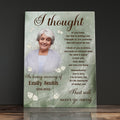 Personalized Photo Remembrance Memorial Gift Canvas Print, Custom Sympathy Wall Art, I Thought Of You Today Memorial Photo Canvas