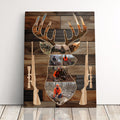 Personalized Deer Hunter Canvas Print Photo Gift Ideas For Dad, Husband, Son, Buck Hunting Outdoorsman Custom Rustic Deer Head Photo Collage