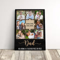 Personalized Photo Frame Gift For Dad Canvas Print, Custom Puzzle Photo Collage Birthday Gift For Father From Daughter Son