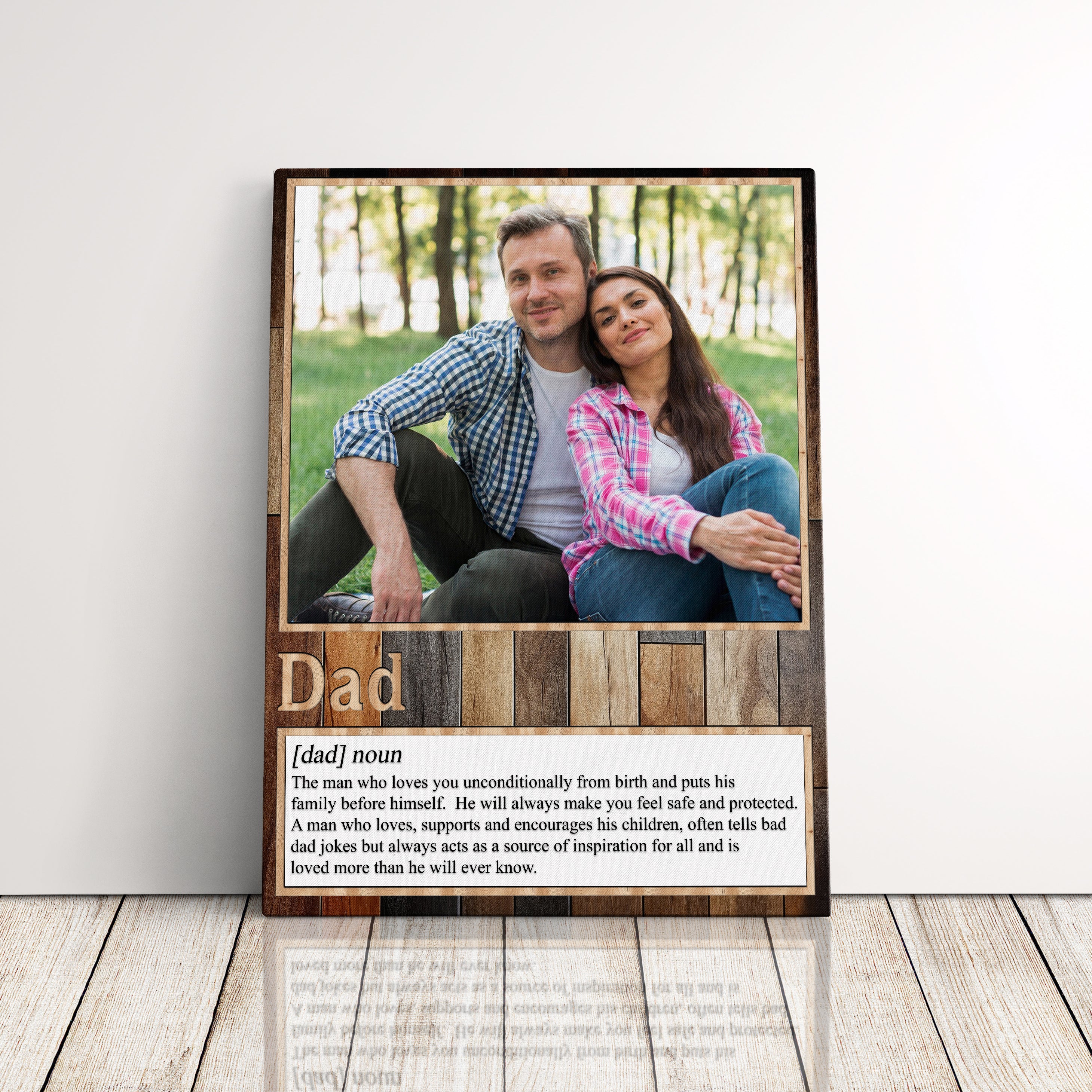 Personalized Gift For Dad Definition Canvas Print Fathers Day Gift Wall Art Family Photo Frame Photo Gift Idea For Family
