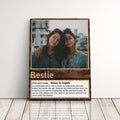 Personalized Gift For Bestie Definition Canvas Print Wall Decor Friend's Birthday Gift For Best Friend Photo To Canvas