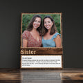Personalized Gift For Sister Definition Canvas Print Wall Art, Family Photo Gift Idea For Sister Birthday Present