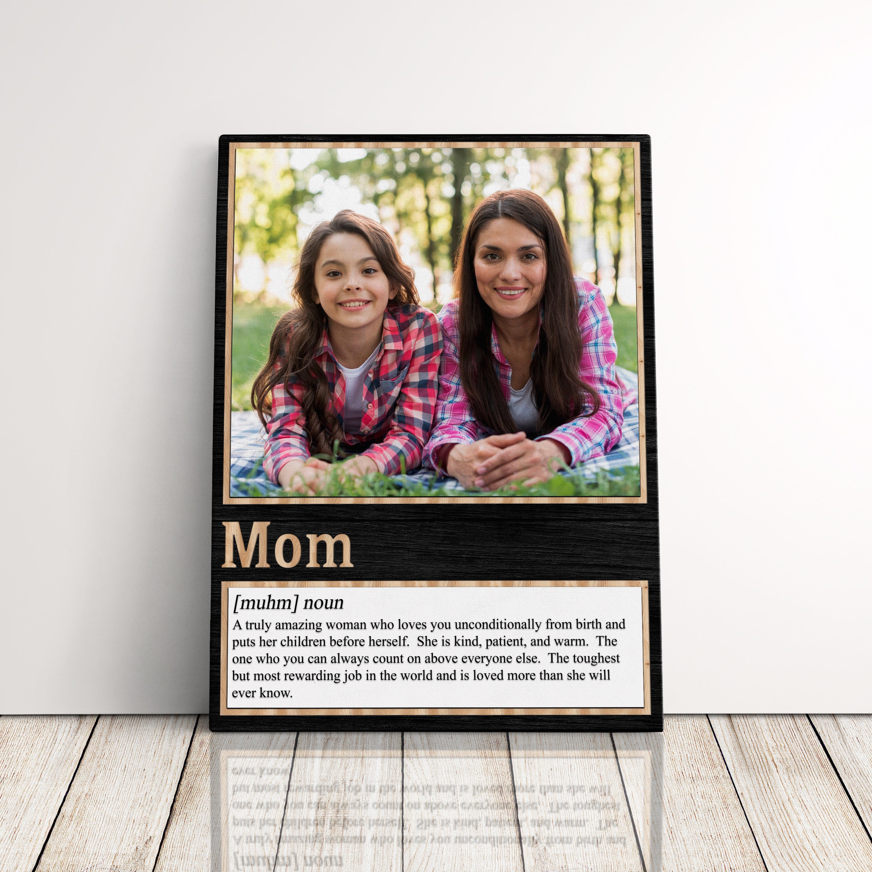 Personalized Gift For Mom Definition Canvas Print, Mothers Day Gift Family Portrait Custom Canvas Wall Art