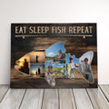 Personalized Fishing Canvas Print Gift For Husband, Dad, Or Boyfriend, Custom Fisherman Photo Collage