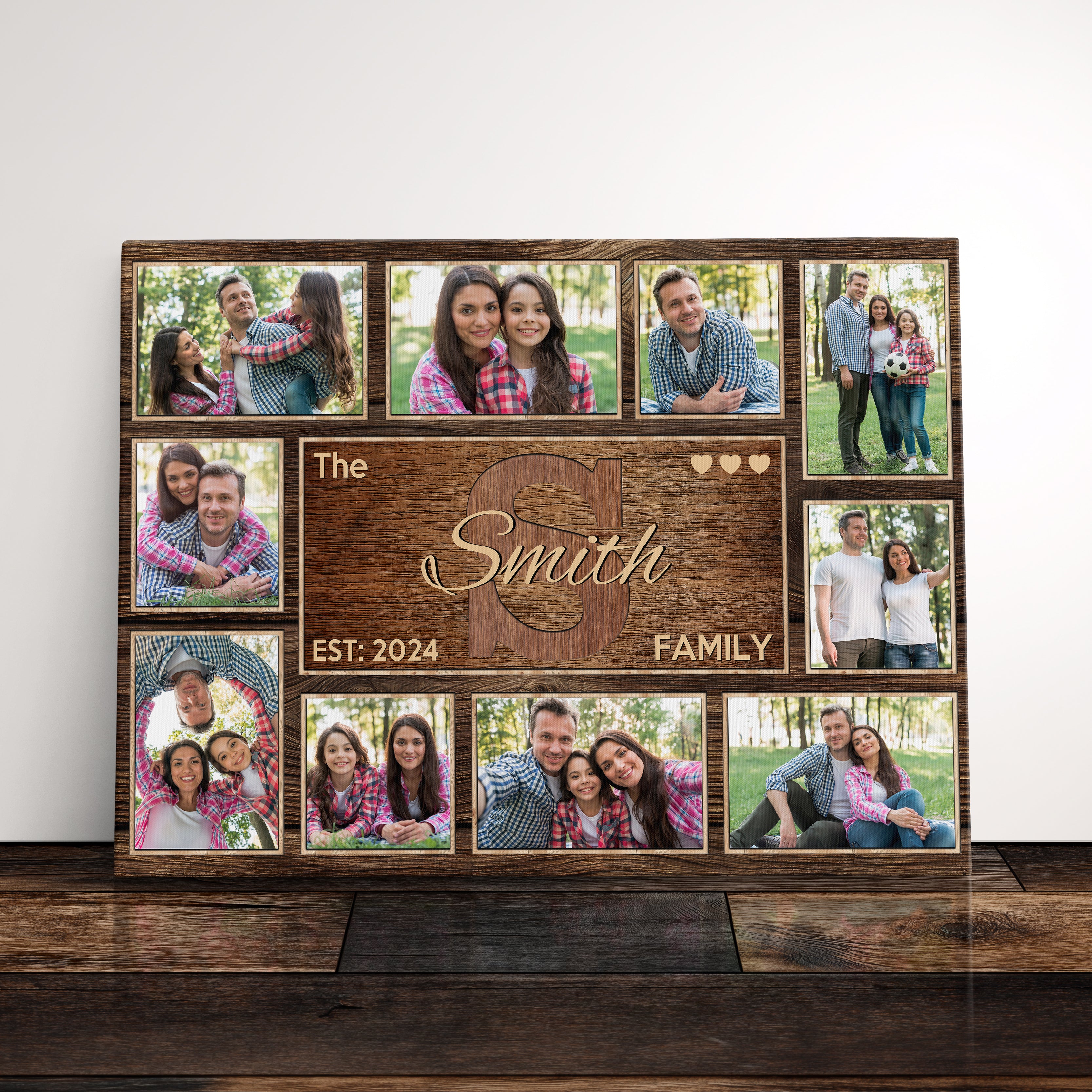 Personalized Photo Collage Canvas Print Gift For Couple Customized Canvas Wall Art Gifts For Family