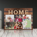Personalized Photo Frame Canvas Print Custom Family Photo Gift Idea For Parents Rustic Wall Art