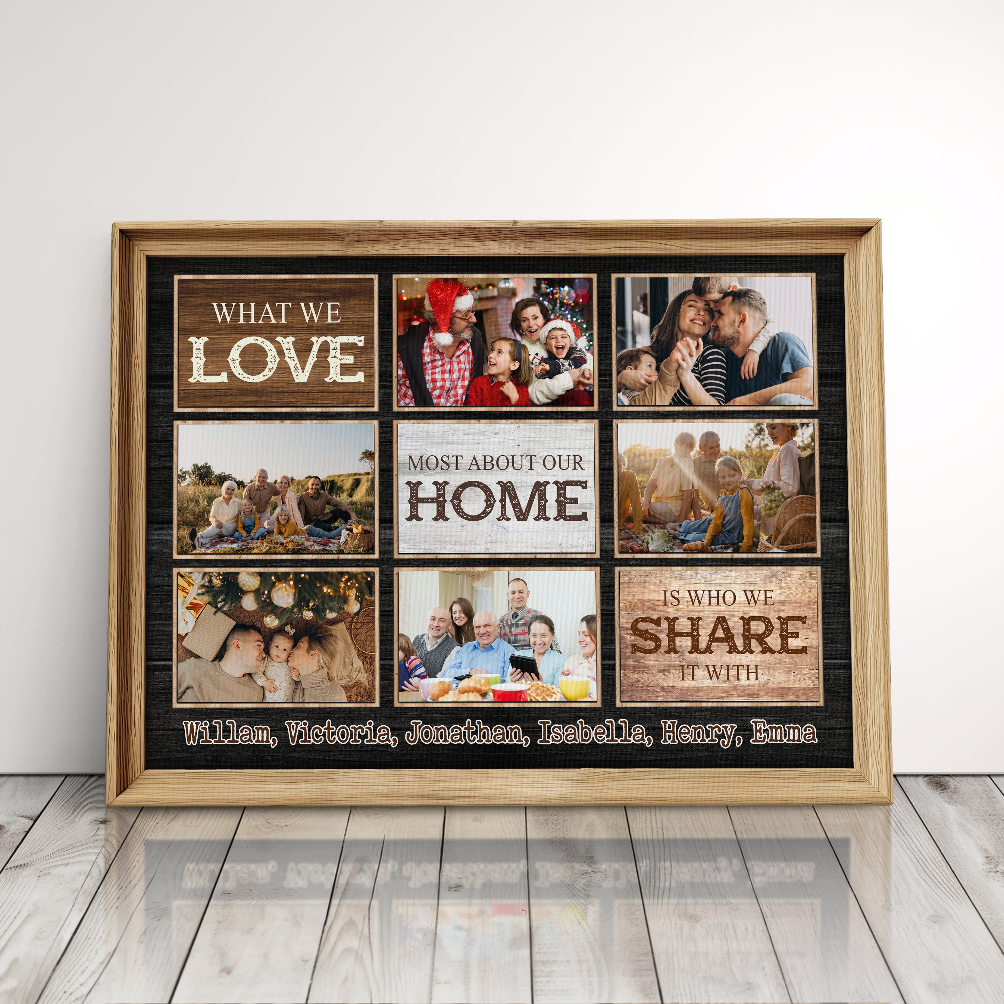 Personalized Canvas Print Photo Gift For Family Photo Collage Gift For Mom Or Dad Wall Art
