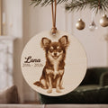 Custom Pet Memorial Photo Engraved Wood Christmas Ornament