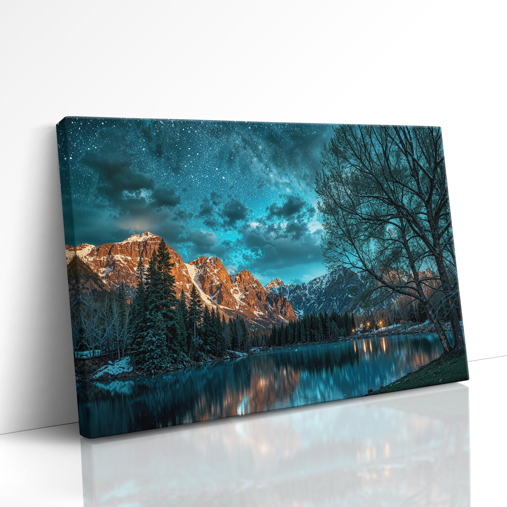 Starry Night Over Mountain Lake