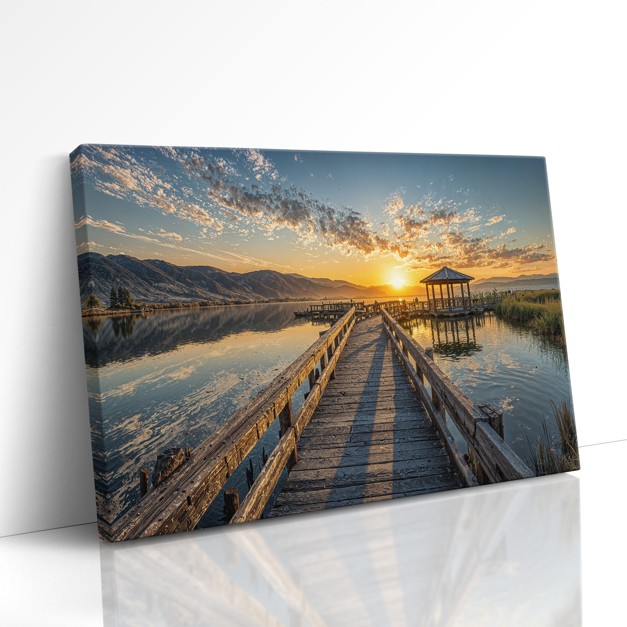 The Pier Beneath a Waking Sky