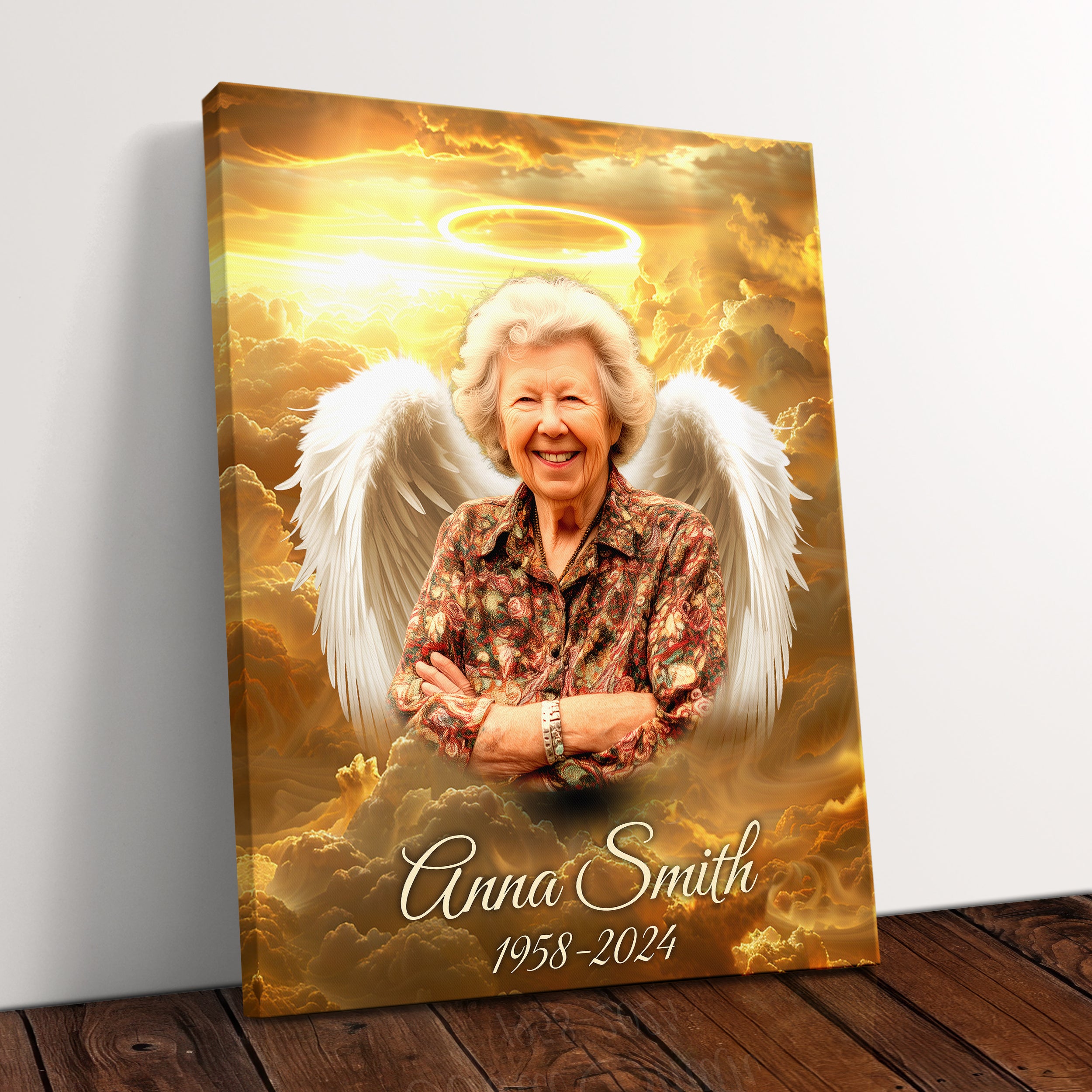 Personalized In Loving Memory Bereavement Gift Canavs Print, Custom Gift For Loss Of Loved One, Memorial Photo, Rest In Peace Remembrance Gift Idea