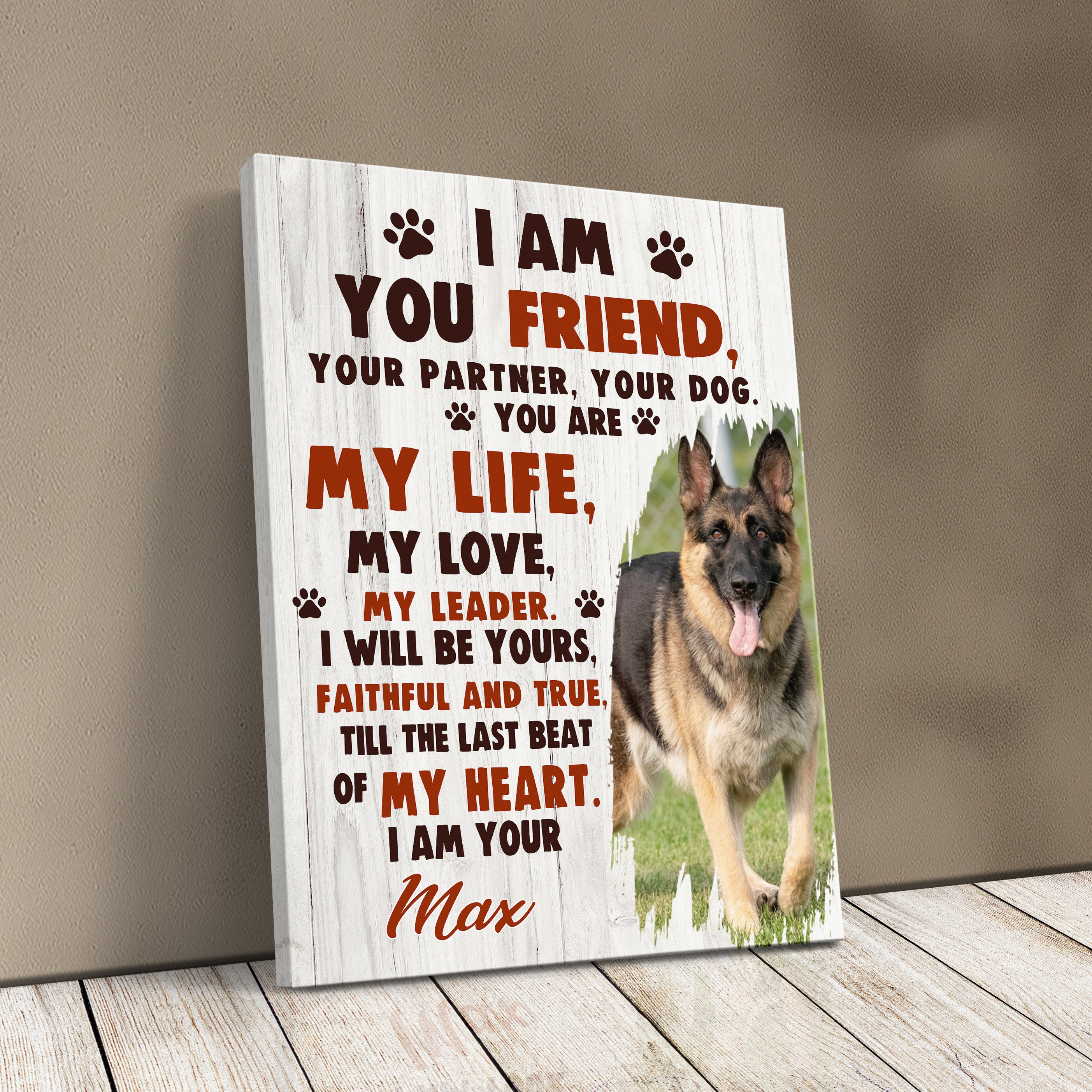Personalized Dog Lover Photo Gift Canvas Print, Custom Dog Canvas Photo Collage For Dog Owner, Photo Gift Idea