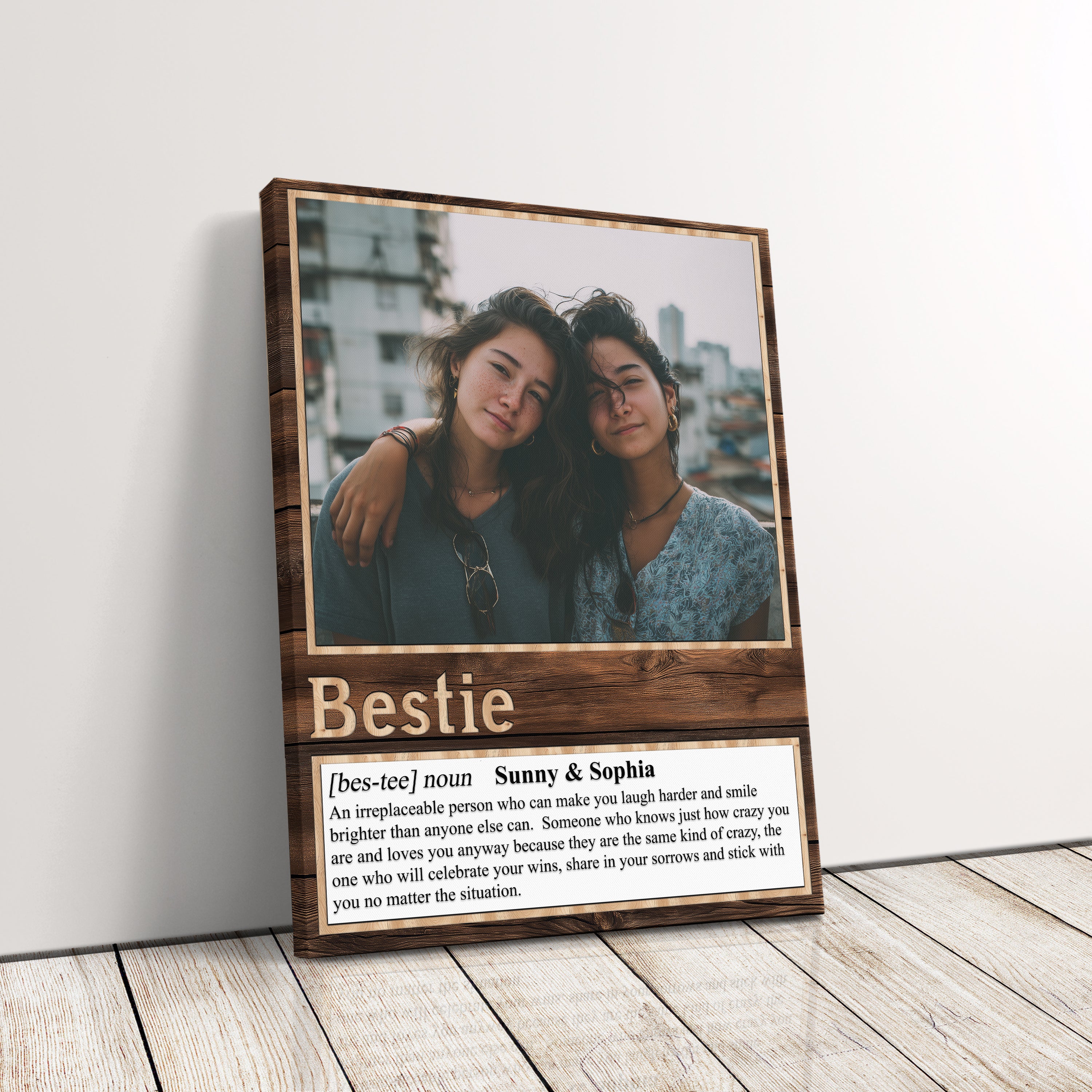 Personalized Gift For Bestie Definition Canvas Print Wall Decor Friend's Birthday Gift For Best Friend Photo To Canvas