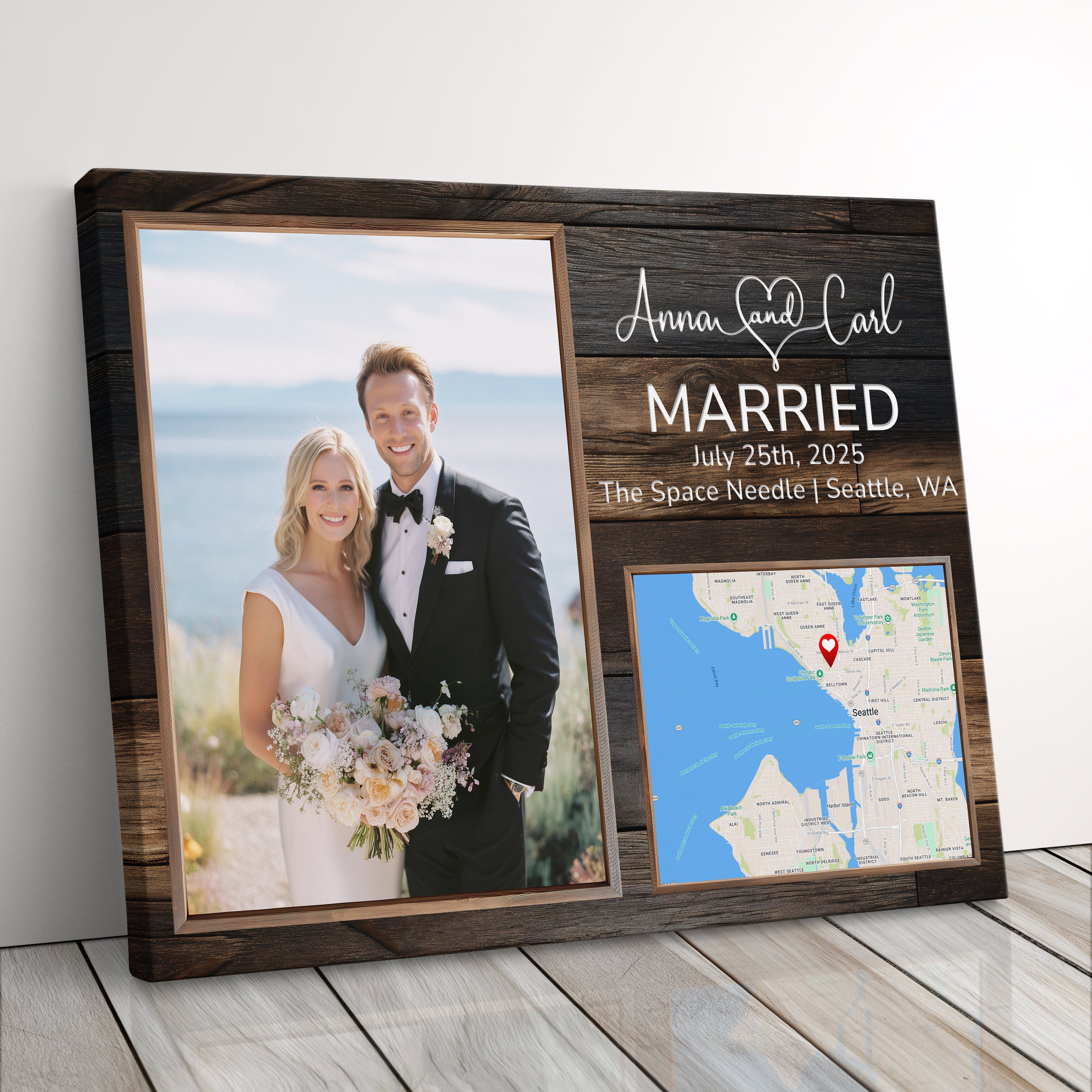 Personalized Anniversary Gift Canvas Print Custom Wedding Photo Gift For Couples, Husband, Or Wife