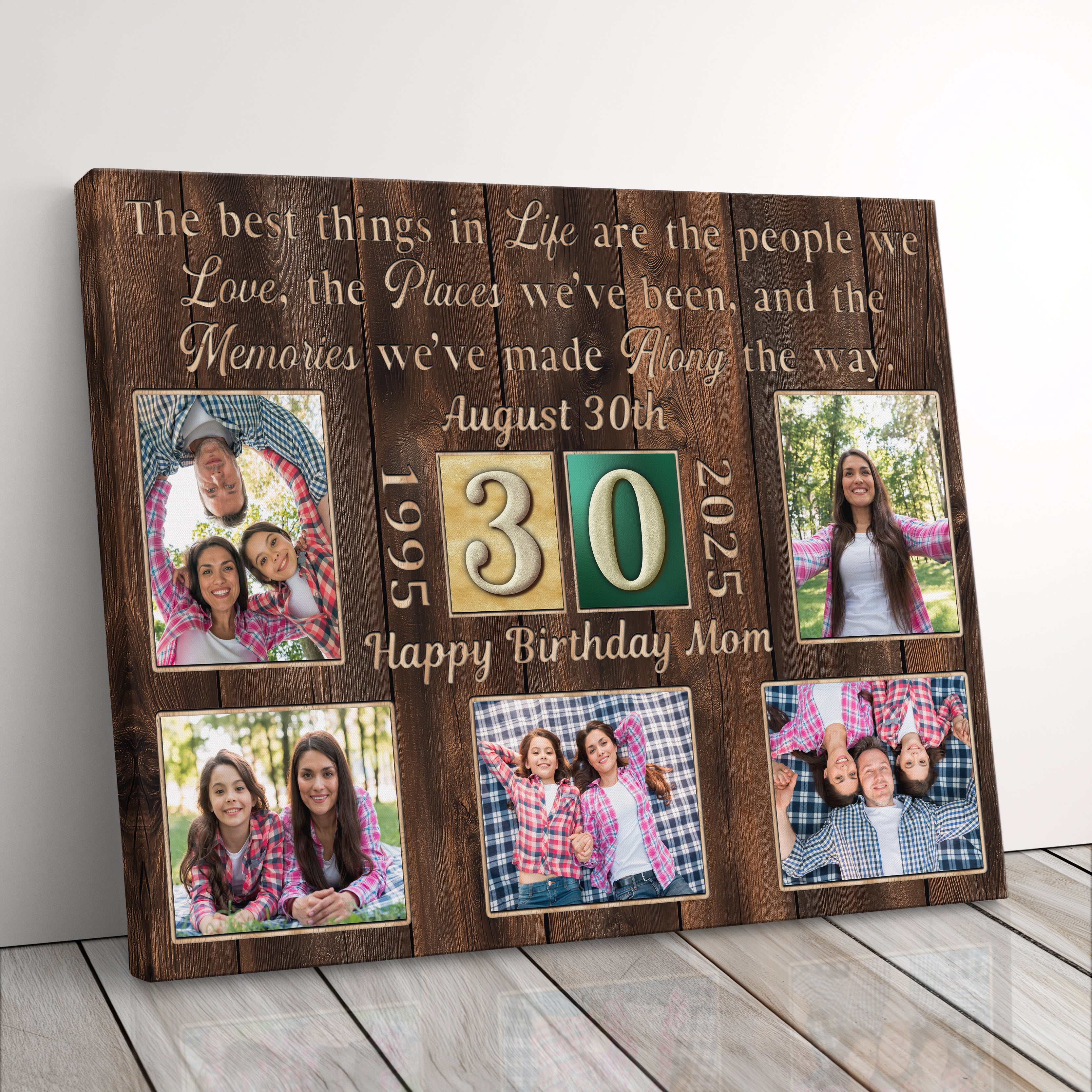 Personalized Birthday Gift For Mom Or Dad 30th Birthday Photo Collage Custom Canvas Print Gift Idea For Parents