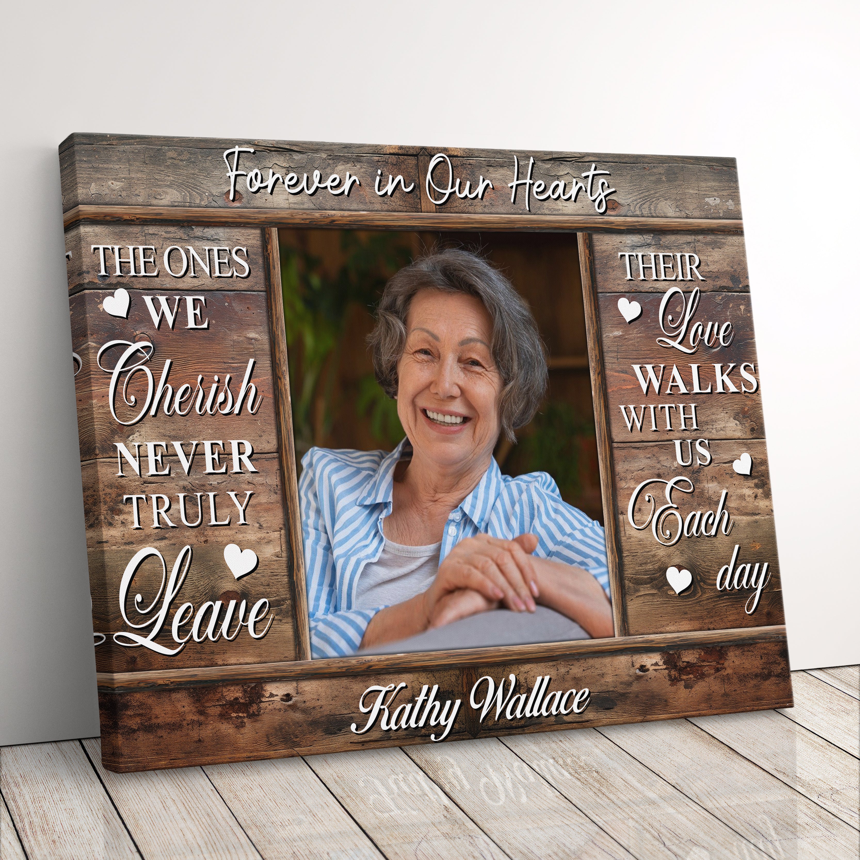 Personalized Memorial Photo Canvas Print Sympathy Gift, Custom Memorial Gift For Loss Of Loved One, Mom, Dad, Photo Tribute Portrait