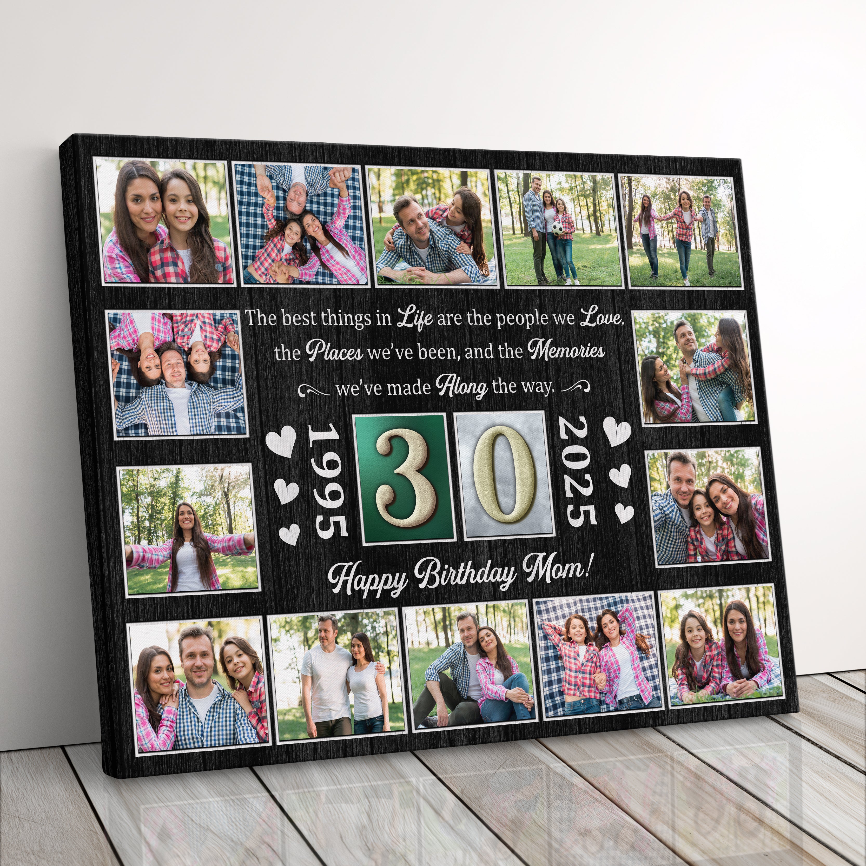 Personalized Birthday Gift For Parents 30th Birthday Photo Collage Custom Canvas Print Gift Idea For Mom Or Dad