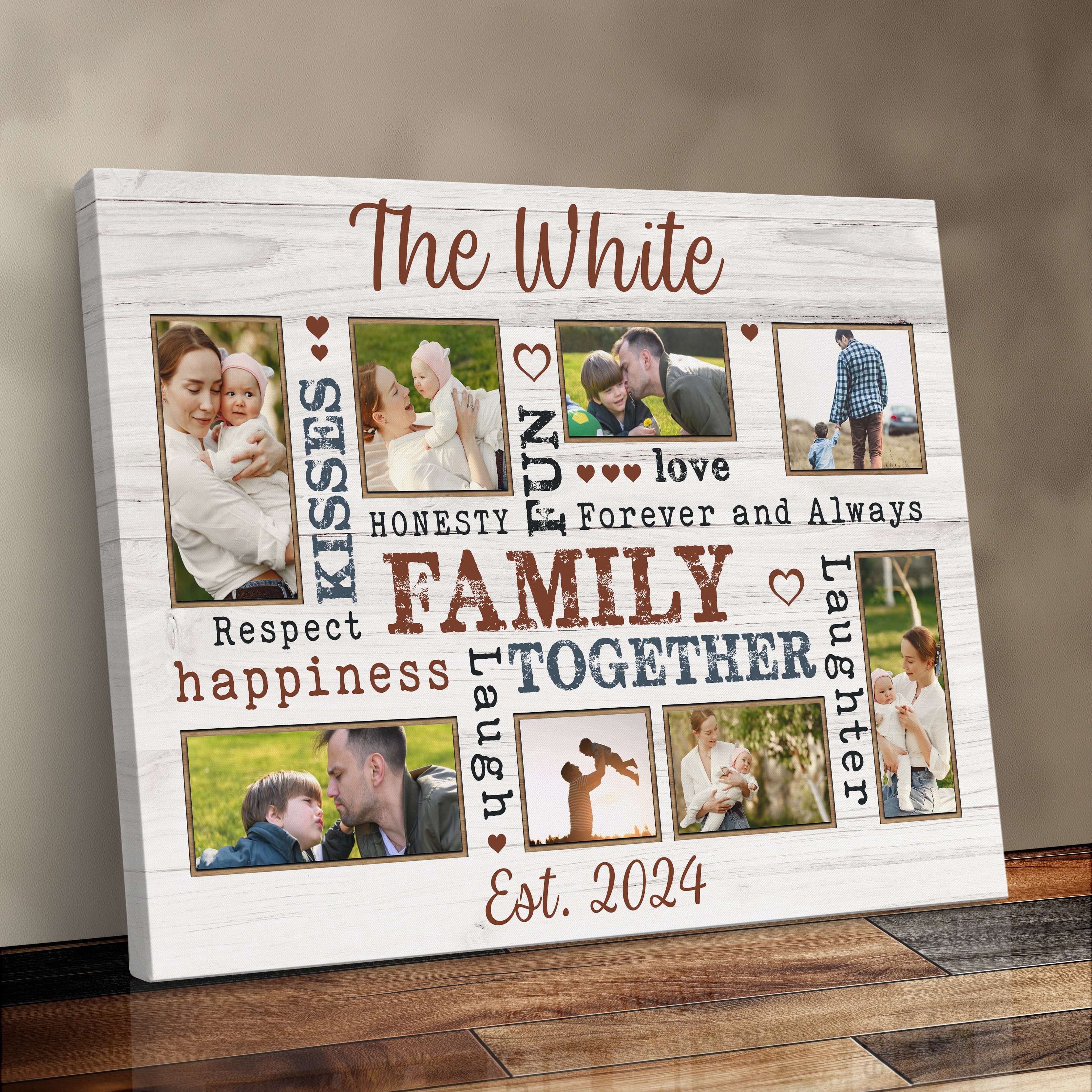 Personalized Family Photo Collage Canvas Print Gift For Parents Custom Family Photo Gift For Mom or Dad
