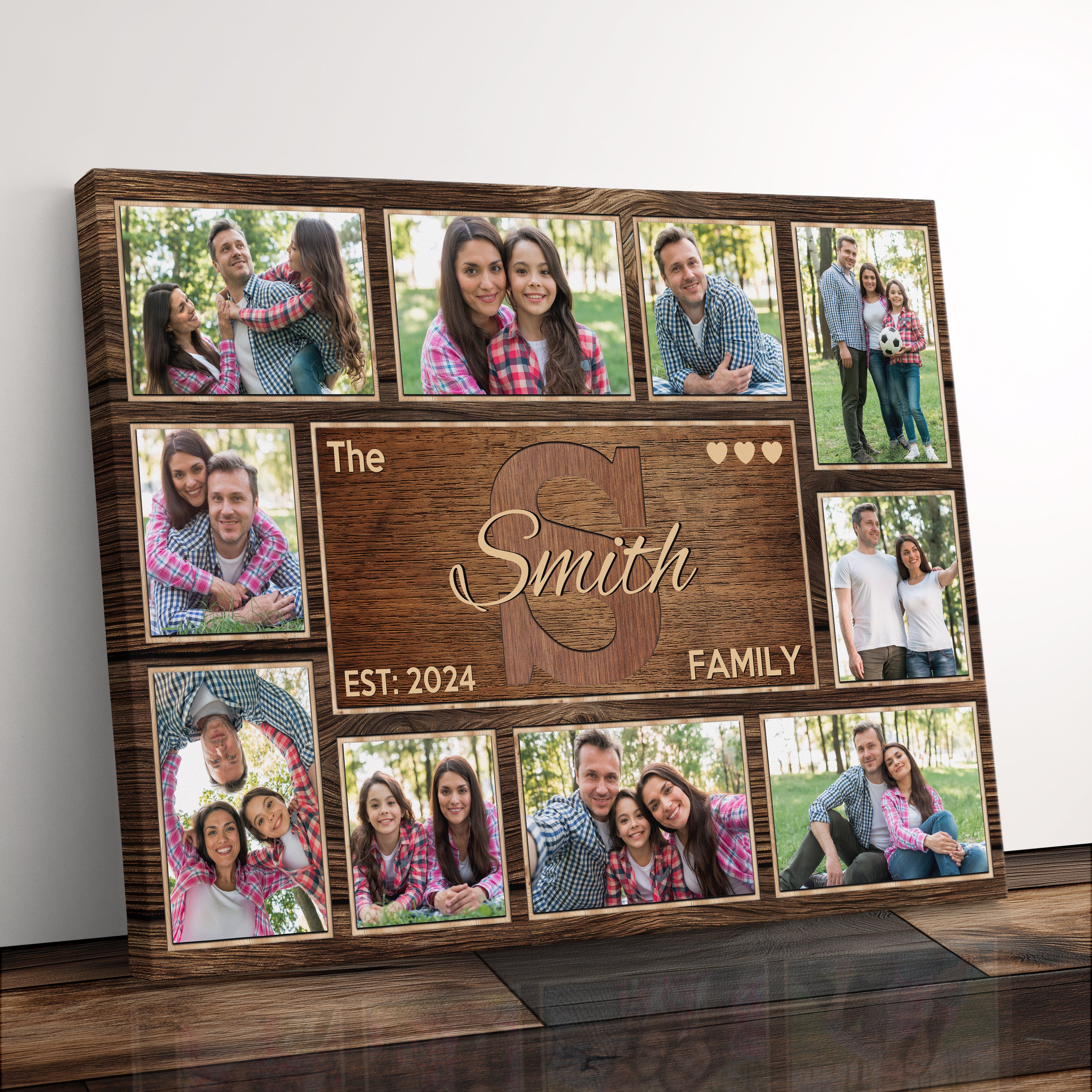 Personalized Photo Collage Canvas Print Gift For Couple Customized Canvas Wall Art Gifts For Family