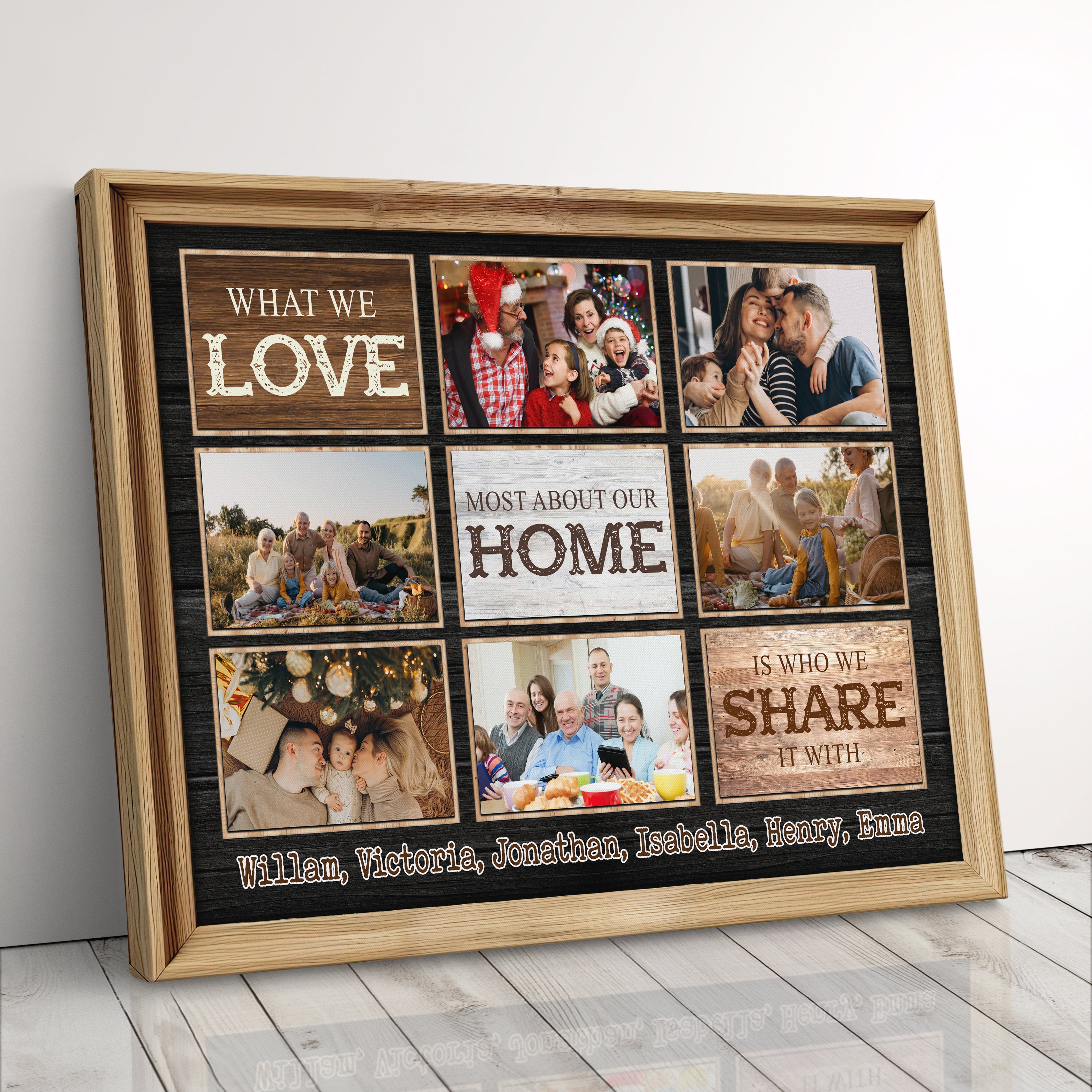 Personalized Canvas Print Photo Gift For Family Photo Collage Gift For Mom Or Dad Wall Art