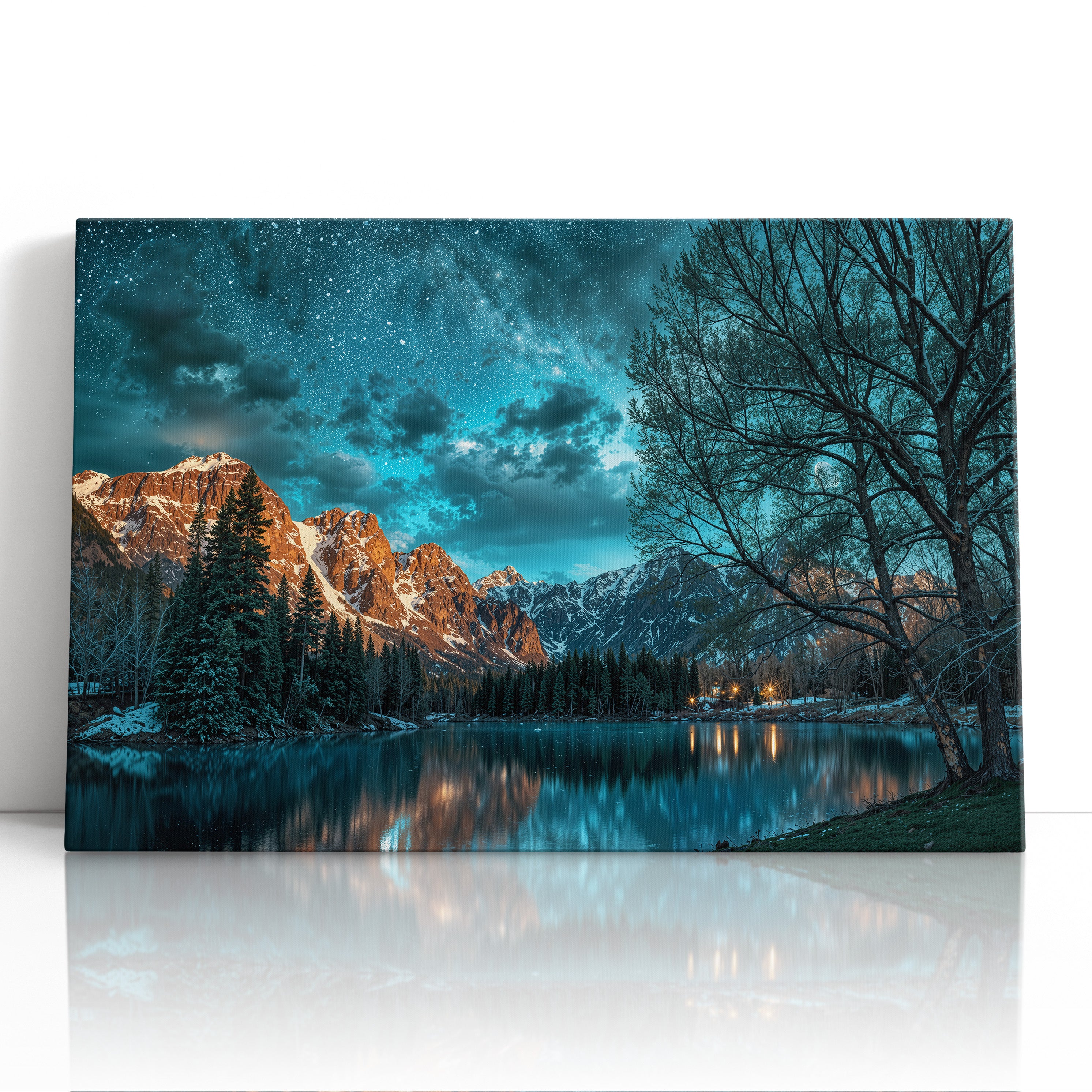 Starry Night Over Mountain Lake